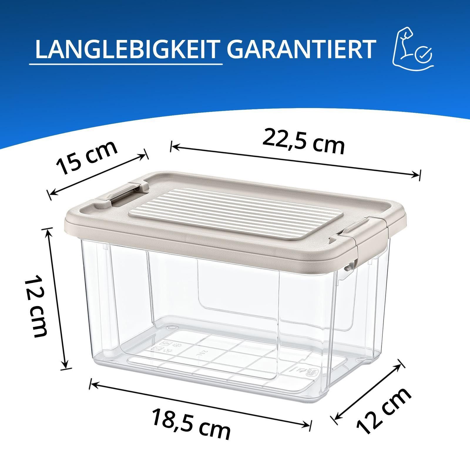 astor24 Aufbewahrungsbox Aufbewahrungsbox Deckel Kunststoffbox Transparent Regalbox Lagerbox (Spielzeugbox, Lagerbox), 16 verschiedene Größen Stapelbox Kiste Lagerbox Werkstatt Garten