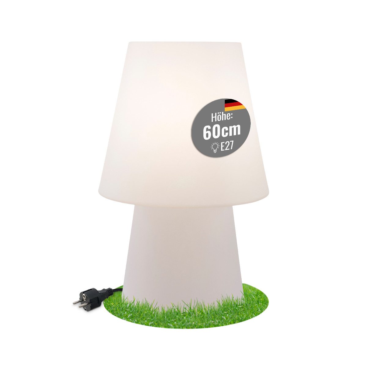 8 seasons design LED Stehlampe Stehlampe No. 1 - 60cm 60 cm / weiss / LED WW, LED wechselbar, E27-Fassung, warmweißes Licht, 60cm, Tischlampe