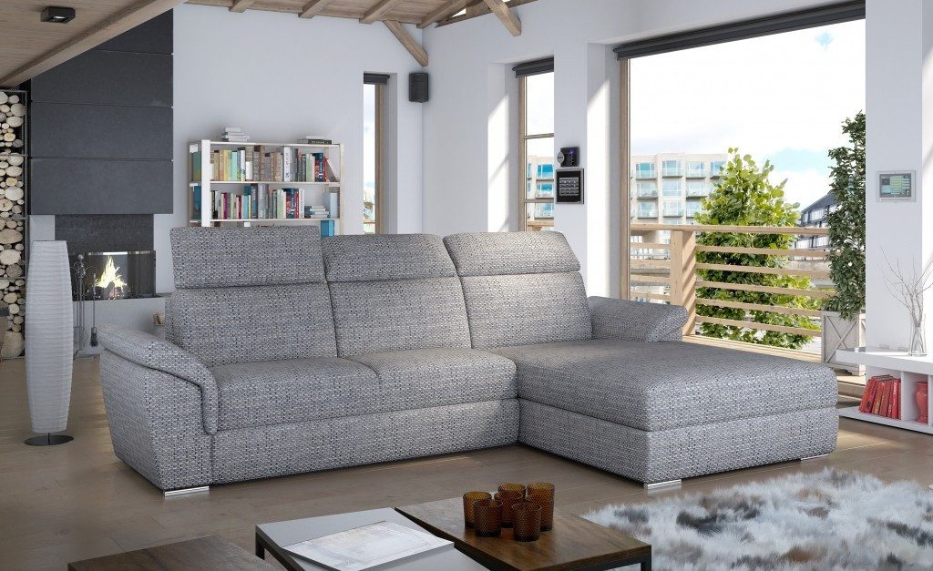 Xlmoebel Ecksofa Moderne Wohnlandschaft L-Form Sofa aus Stoff Textil, 2 Teile, Made in Europa