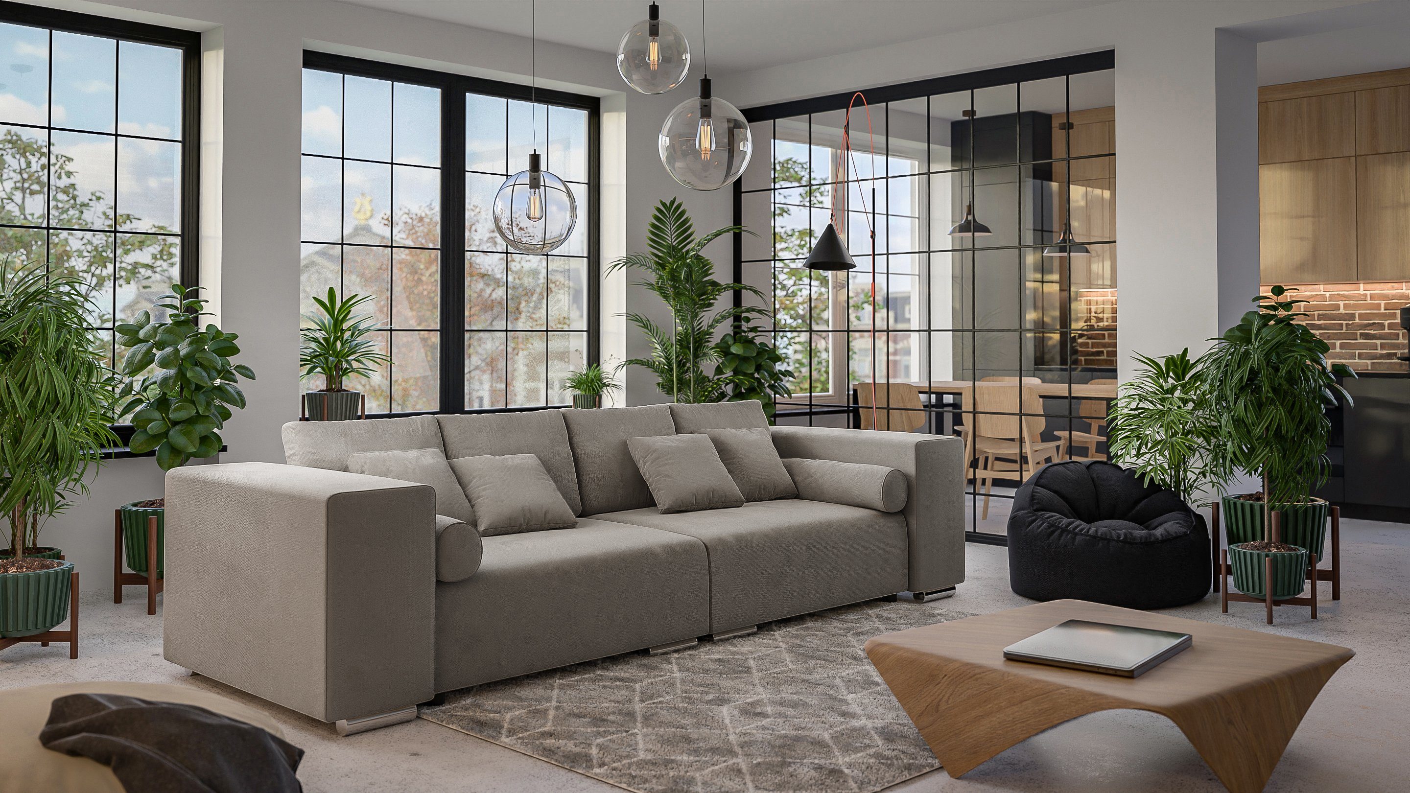 S-Style Möbel Big-Sofa Cork mit Schlaffunktion günstig online kaufen