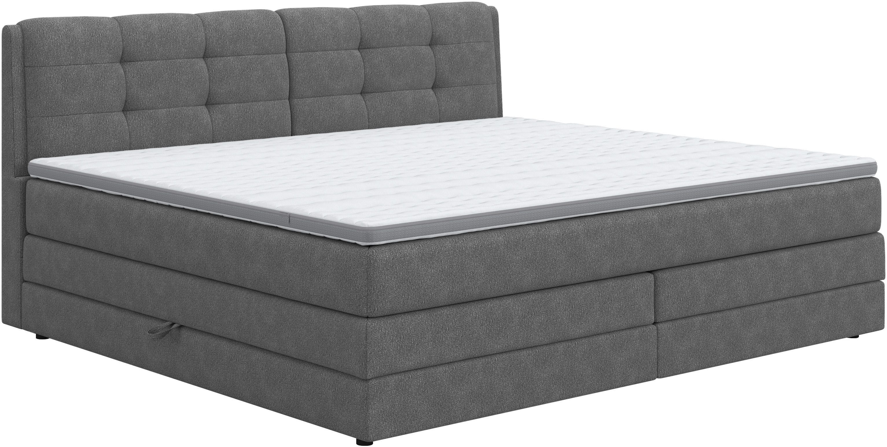 COTTA Boxspringbett Fort II, in verschiedenen Breiten erhältlich - auch als Familienbett!, inkl. Bettkasten und Topper