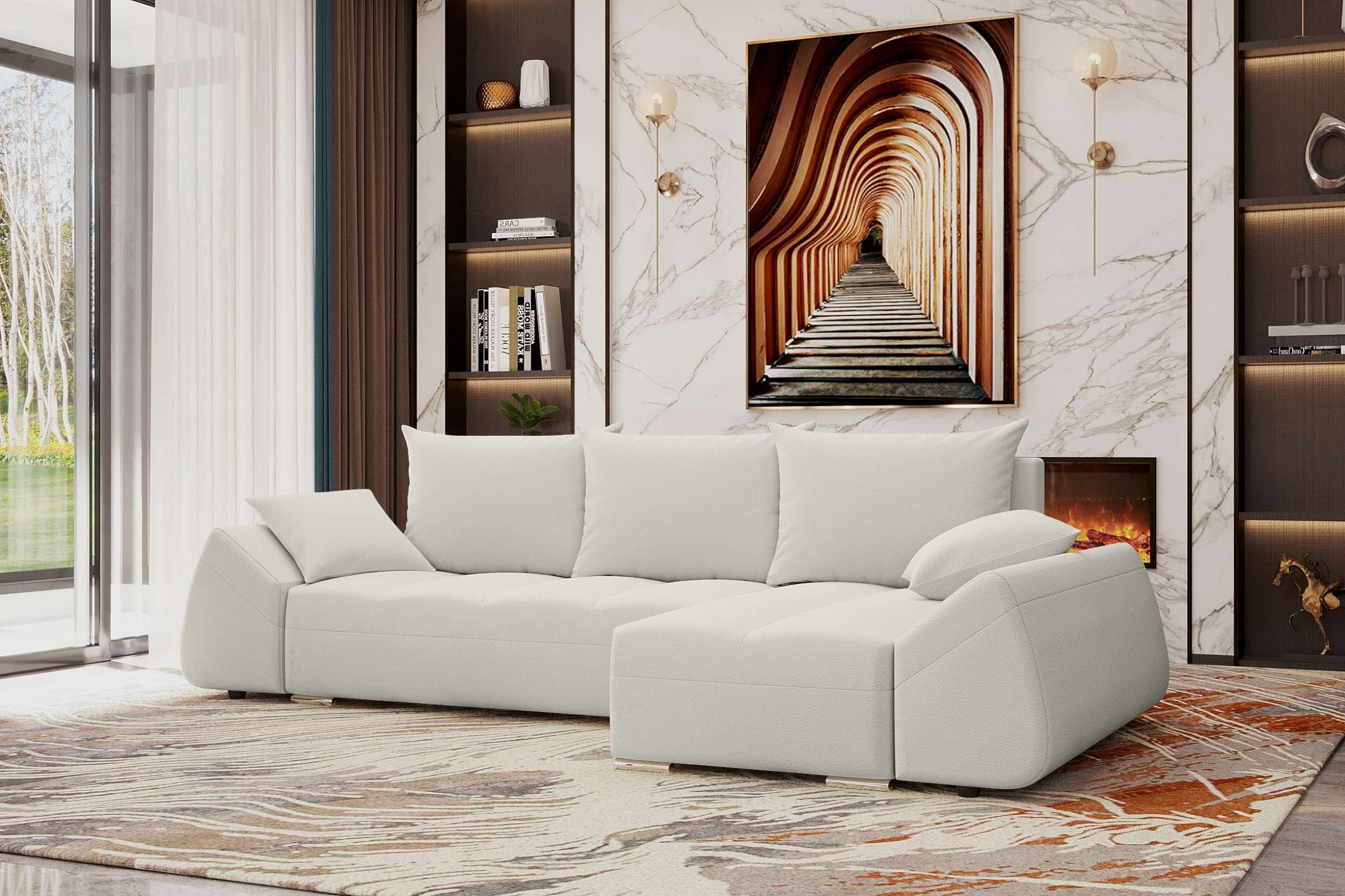 Stylefy Ecksofa Cascade, L-Form, Eckcouch, Sitzkomfort, Design mit mit Bettkasten, Sofa, Bettfunktion, Modern