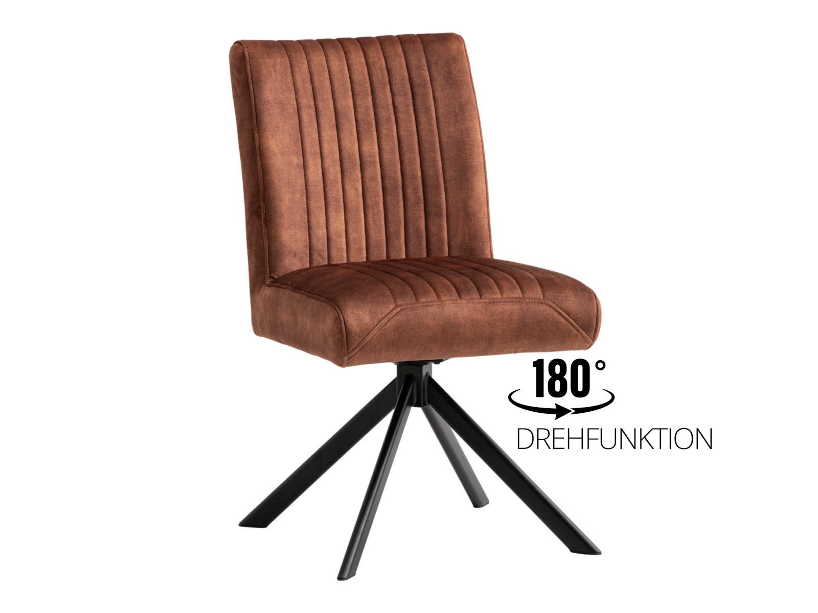 massivum Essgruppe Cruzar, runder Akazientisch mit 4 Drehstühlen, Tischgruppe