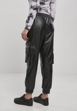 URBAN CLASSICS Cargohose Urban Classics Damen Ladies Faux Leather Cargo Pants (1-tlg)