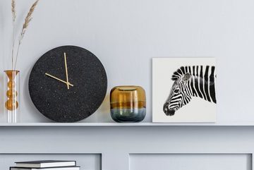 OneMillionCanvasses® Leinwandbild Zebra - Tiere - Weiß, (1 St), Leinwand Bilder für Wohnzimmer Schlafzimmer