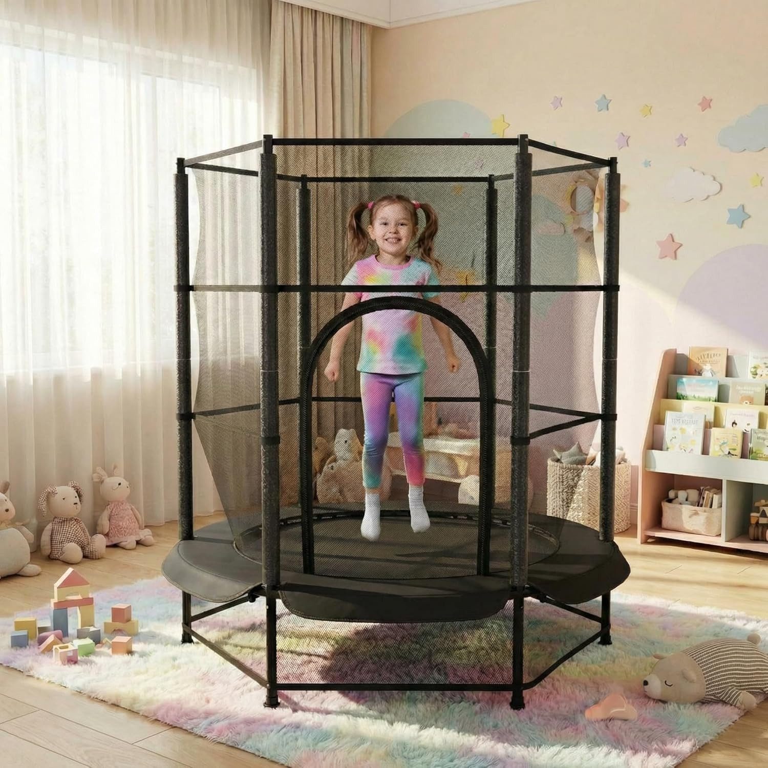 TLGREEN Gartentrampolin Ø 140cm bis 50 kg, Trampolin für Kinder,Kindertrampolin,Kleinkind-Trampolin