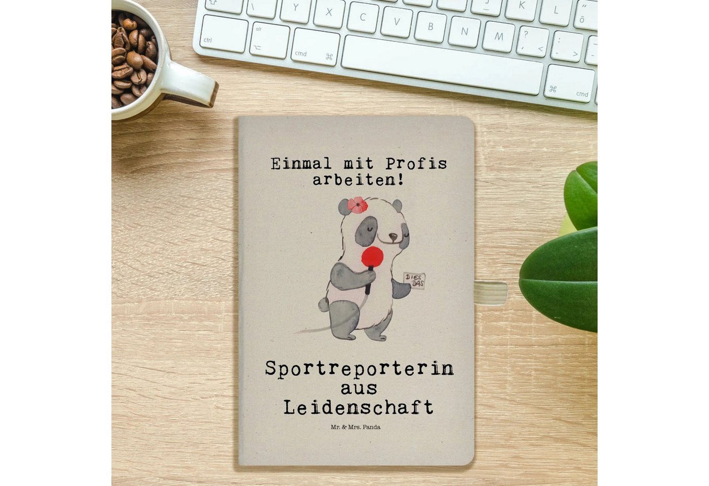 Thumbnail - Mr. & Mrs. Panda Notizbuch Sportreporterin Leidenschaft - Transparent - Geschenk, A5 Notizbuch P Mr. & Mrs. Panda, Umwel...