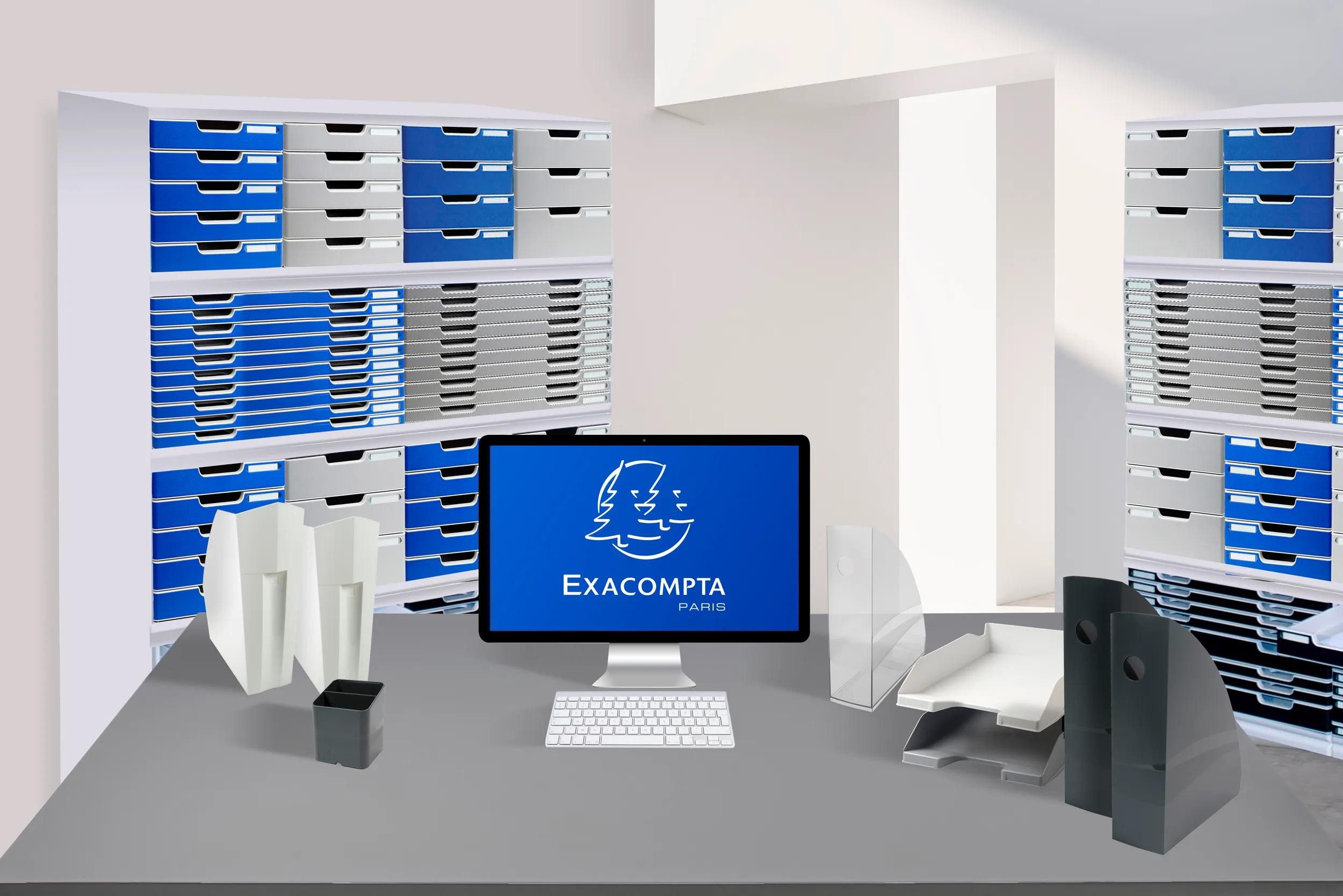 EXACOMPTA Schubladenbox Schubladenbox STOREBOX 6 offene Schubladen Office Lichtgrau 306740D, Boxen stappelbar