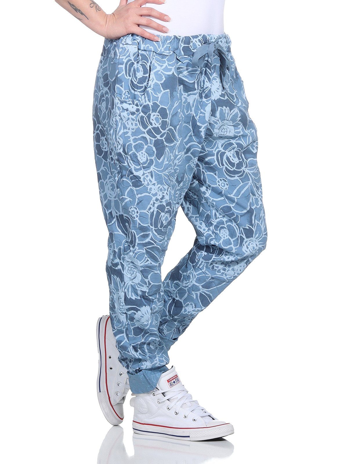 Mississhop Chinohose Trendige Jogger-Hose mit Print günstig online kaufen