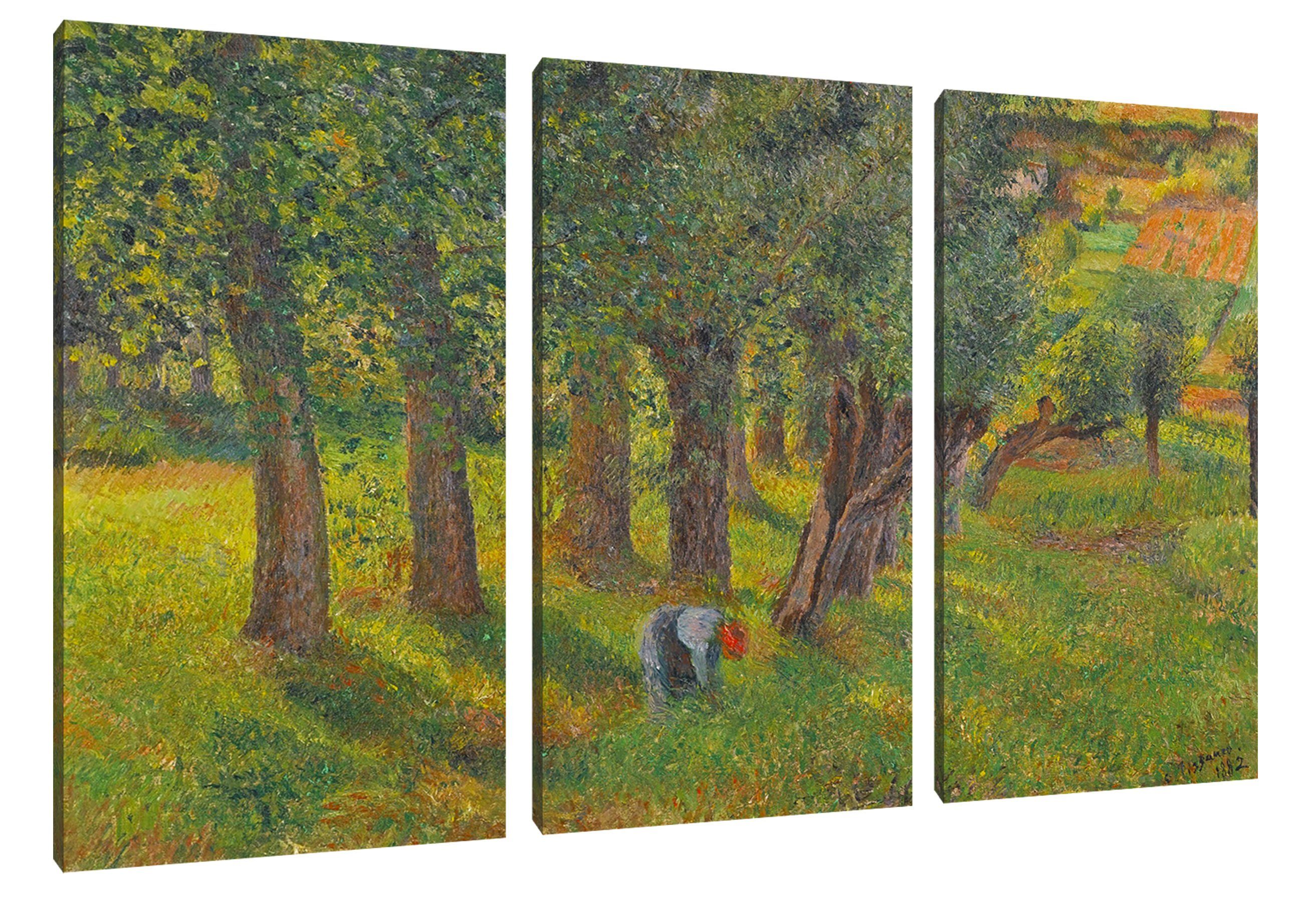 Pixxprint Leinwandbild Camille Pissarro - LE CHOU À PONTOISE, Camille Pissarro - LE CHOU À PONTOISE 3Teiler (120x80) (1 St), Leinwandbild fertig bespannt, inkl. Zackenaufhänger