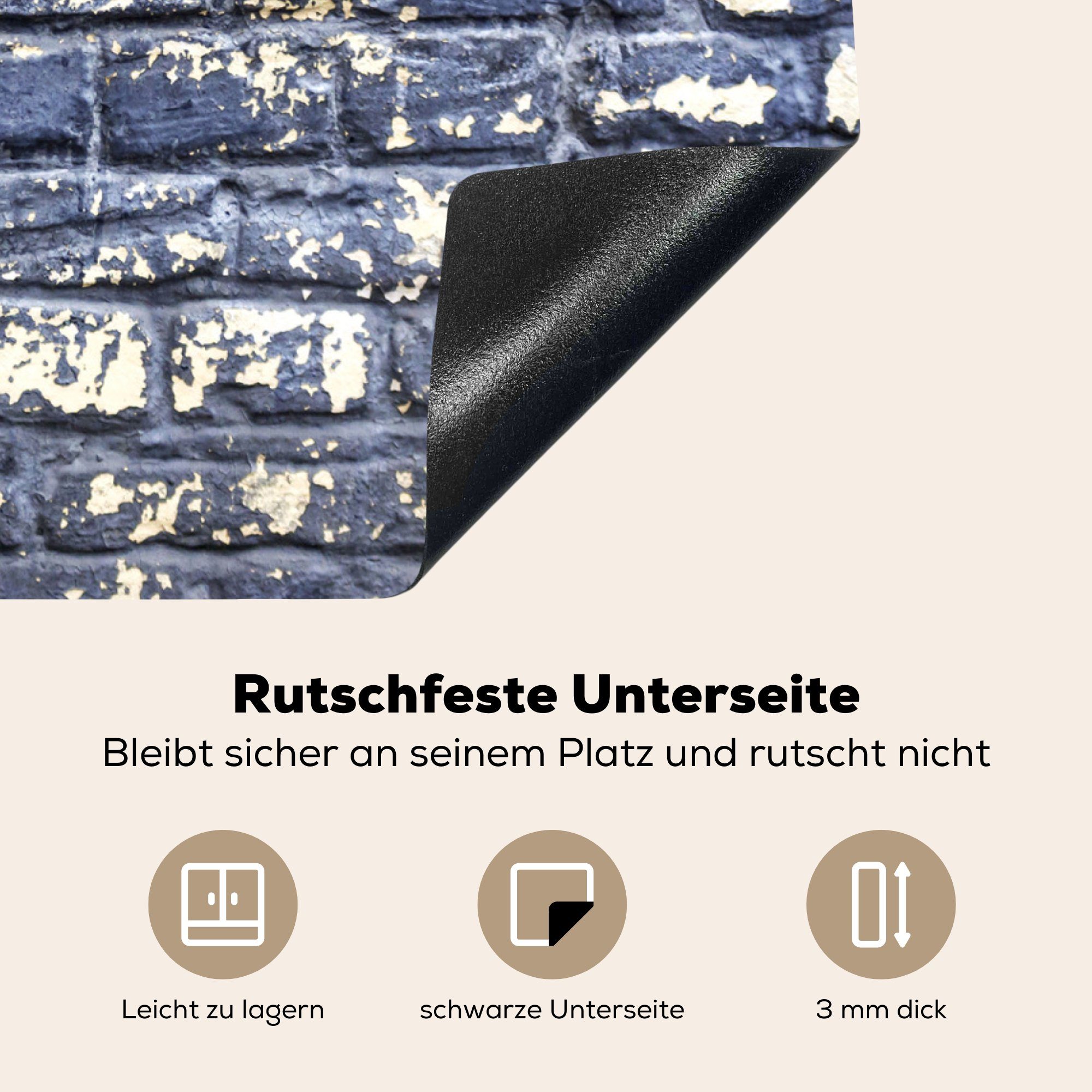 Wände, Backstein Arbeitsfläche MuchoWow Farbe cm, (1 Mobile 70x52 - Herdblende-/Abdeckplatte - Induktionsschutz nutzbar, tlg), Ceranfeldabdeckung - Vinyl,