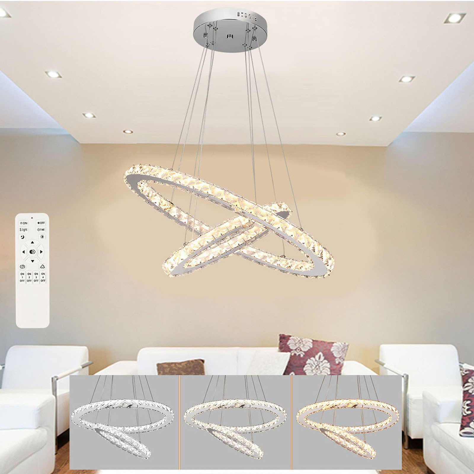 LETGOSPT Deckenleuchte LED Kristall Deckenlampe Dimmbar günstig online kaufen
