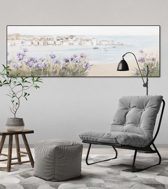 KUNSTLOFT Gemälde Mediterraner Traum 150x50 cm, Leinwandbild 100% HANDGEMALT Wandbild Wohnzimmer