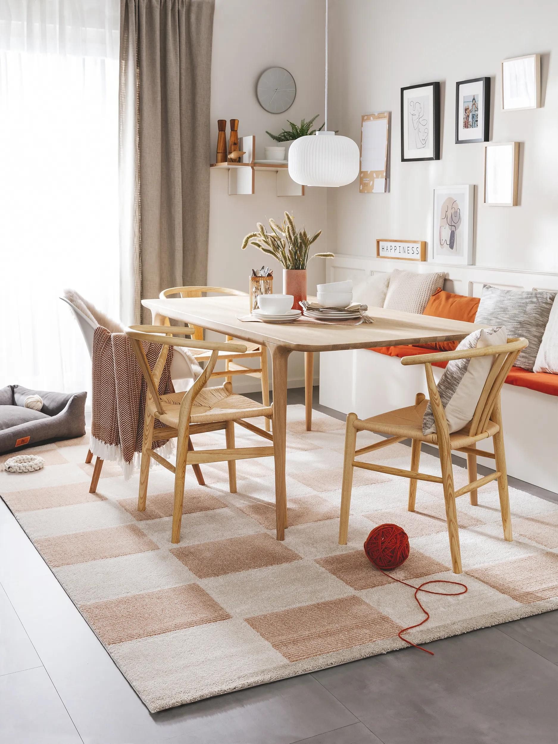 benuta Teppich Ash, rechteckig, Höhe: 11 mm, Kunstfaser, Berber, Ethno-Style, Wohnzimmer