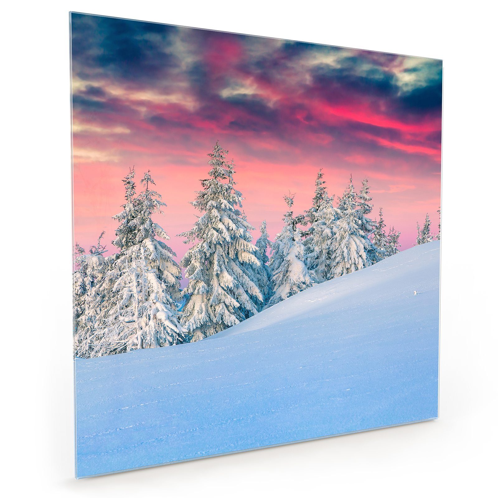 Küchenrückwand Motiv Abenddämmerung Küchenrückwand Primedeco Glas Winter mit Spritzschutz