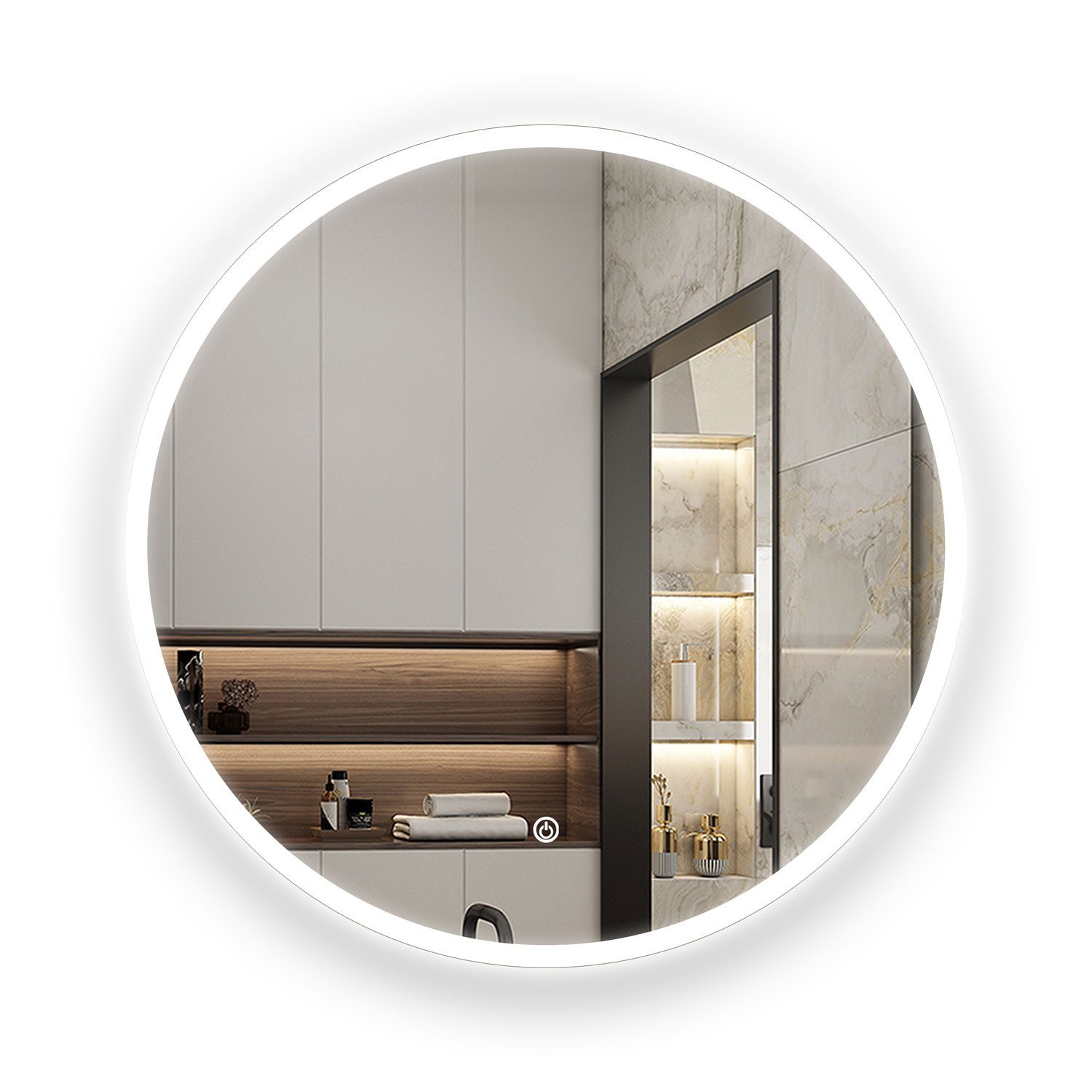 Aica Sanitär Badspiegel Rund mit Beleuchtung Wandspiegel Dimmbar günstig online kaufen