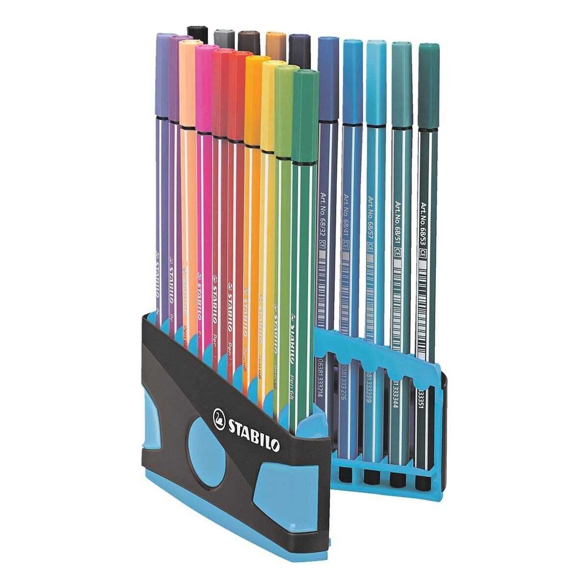 STABILO Filzstift Pen 68 ColorParade, (20-tlg), im zusammenklappbarem Etui mit Ständer-Funktion