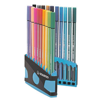 STABILO Filzstift Pen 68 ColorParade, (20-tlg), im zusammenklappbarem Etui mit Ständer-Funktion