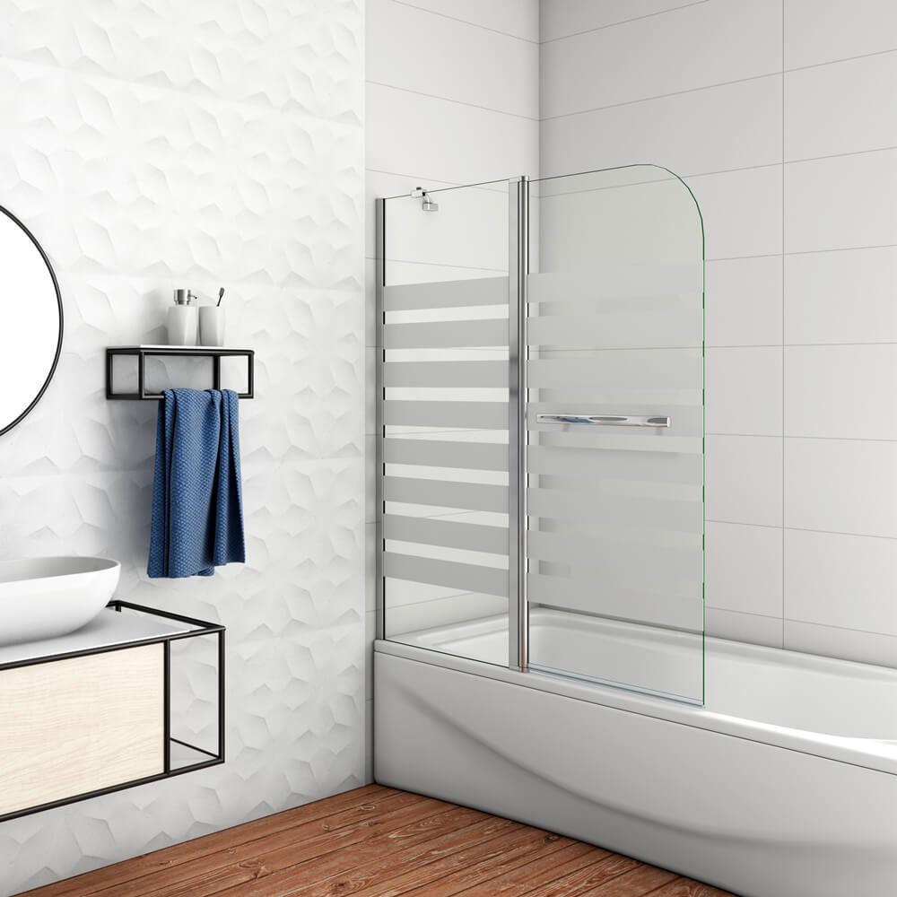 duschspa Wandpaneel Drehwand Badewannenaufsatz Duschabtrennung Trennwand mit Querstreifen, (Set) Breite 120cm