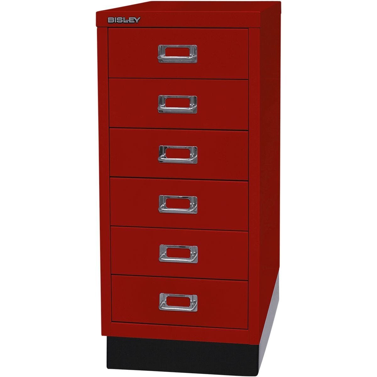 A4 Beistellschrank Sockel, Bisley Schrank Schubladen, Stahl, mit MultiDrawer 6 aus rot