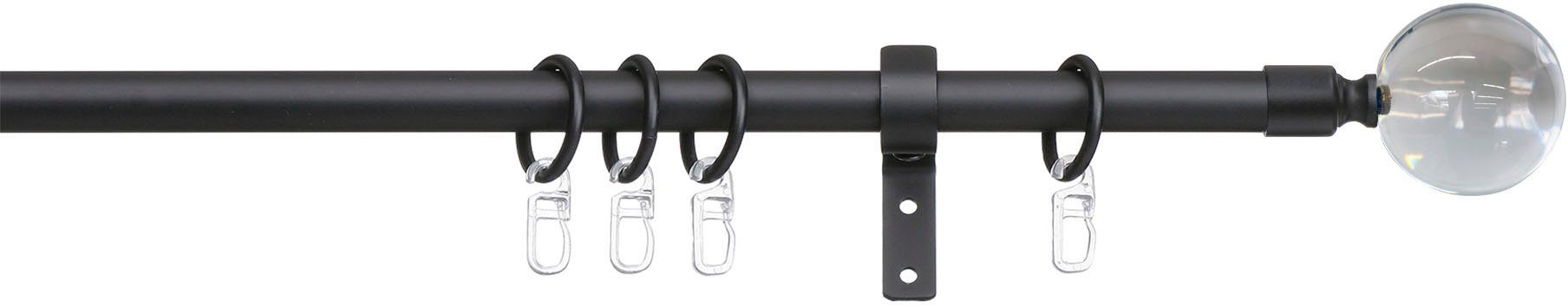 indeko Gardinenstange "Kugel Glas klar" Ø 16 mm 1 läufig-läufig Fixmaß Komp günstig online kaufen