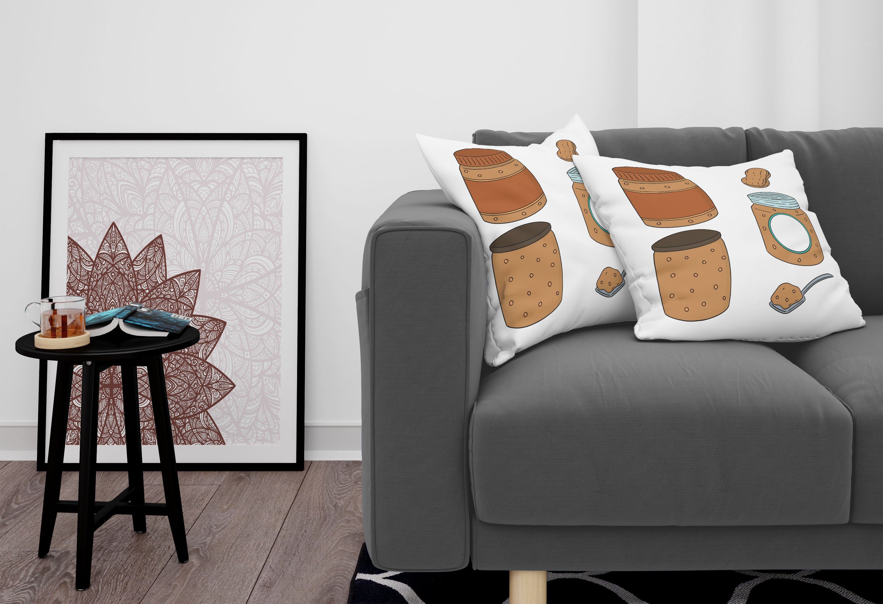Kissenbezüge Modern Accent einem in Erdnussbutter Stück), Doppelseitiger Glas-Muster Digitaldruck, (2 Abakuhaus Essen