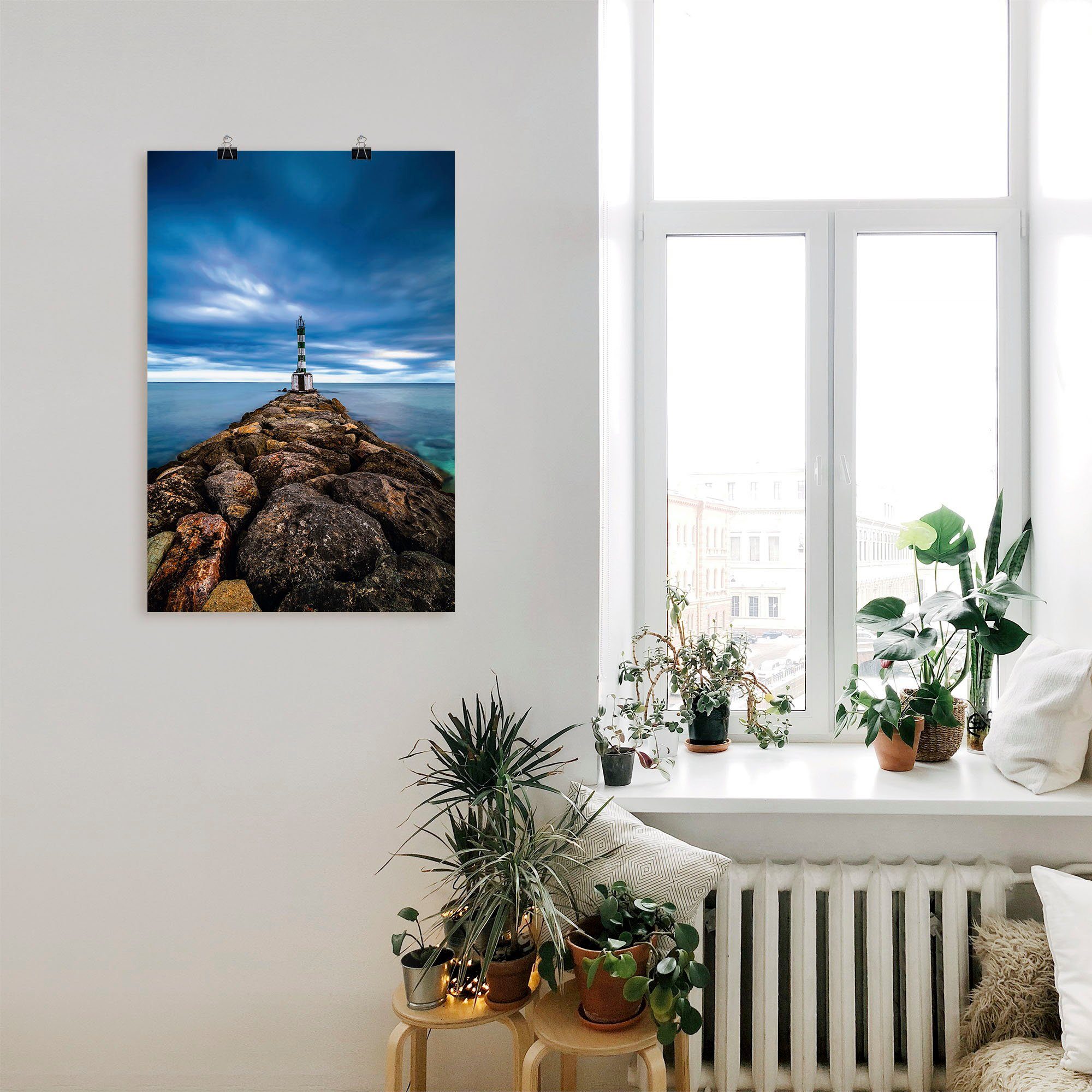 Artland Wandbild Leuchtturm am Atlantik, Leinwandbild, Größen Küste St), in Wandaufkleber (1 Poster als oder Alubild, versch