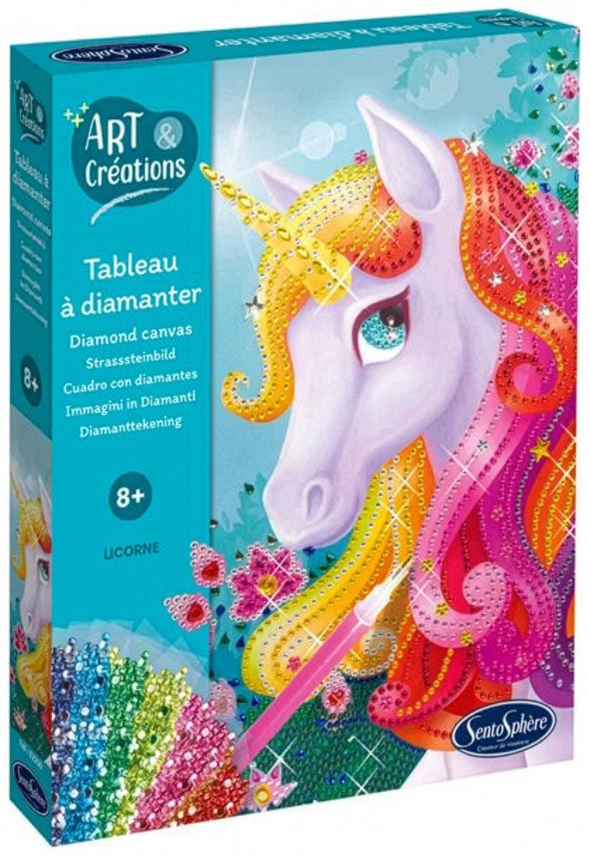 SentoSphere Kreativset Strasssteinbild Einhorn