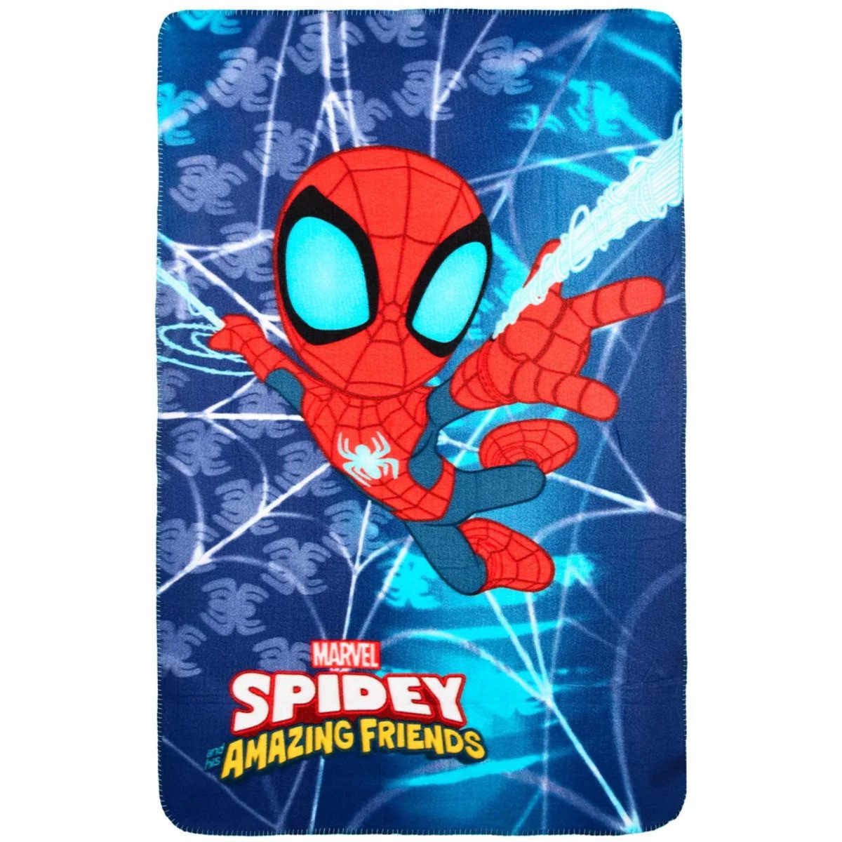 Wohndecke Spiderman Fleecedecke 100x150cm – Spidey Kuscheldecke, Spiderman, Geschenkidee für Mädchen und Jungen