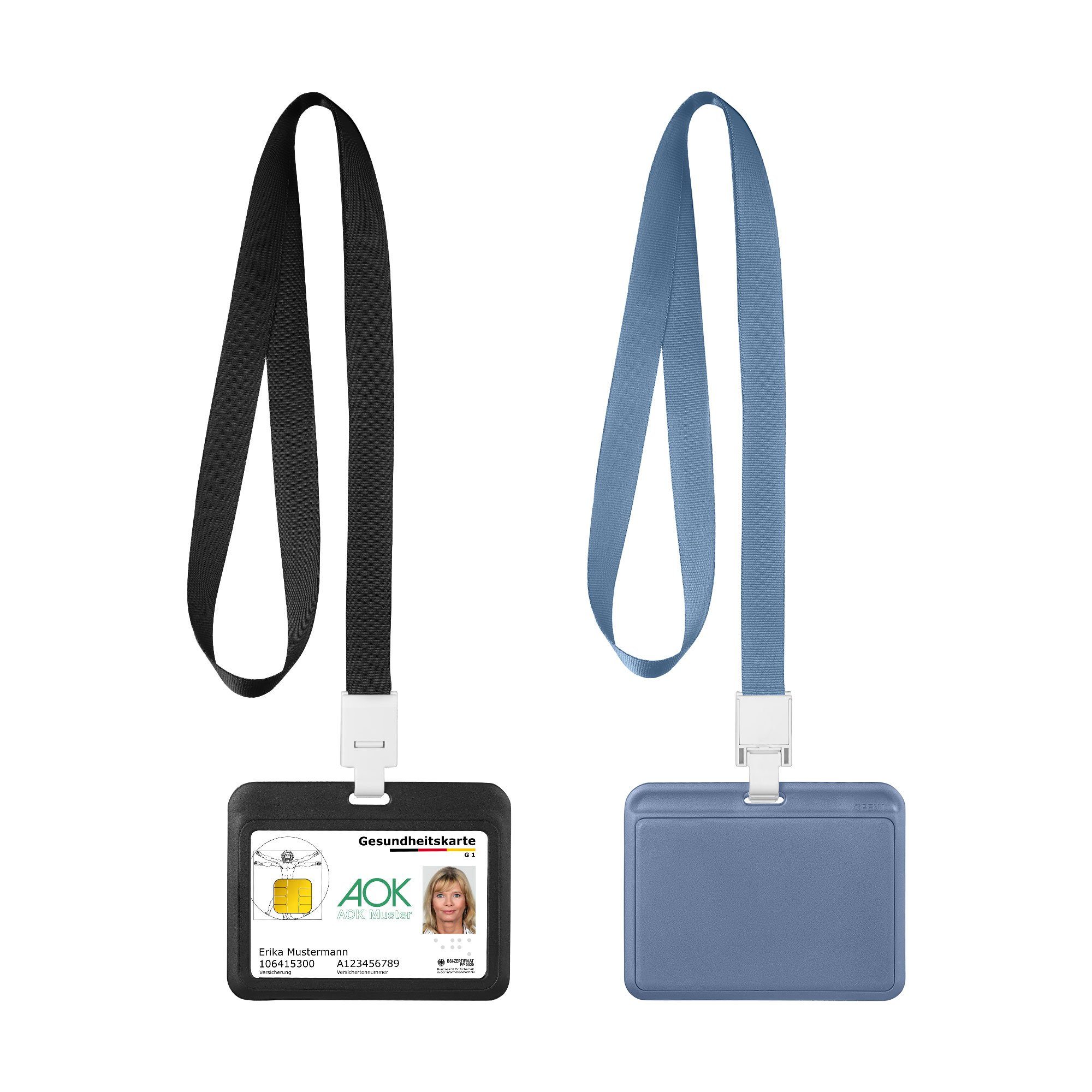 kwmobile Sleeve 2x ID Karten Schutzhülle, PP Hülle für Ausweis - Hardcase  Kartenschutzhülle mit Band Card Hülle