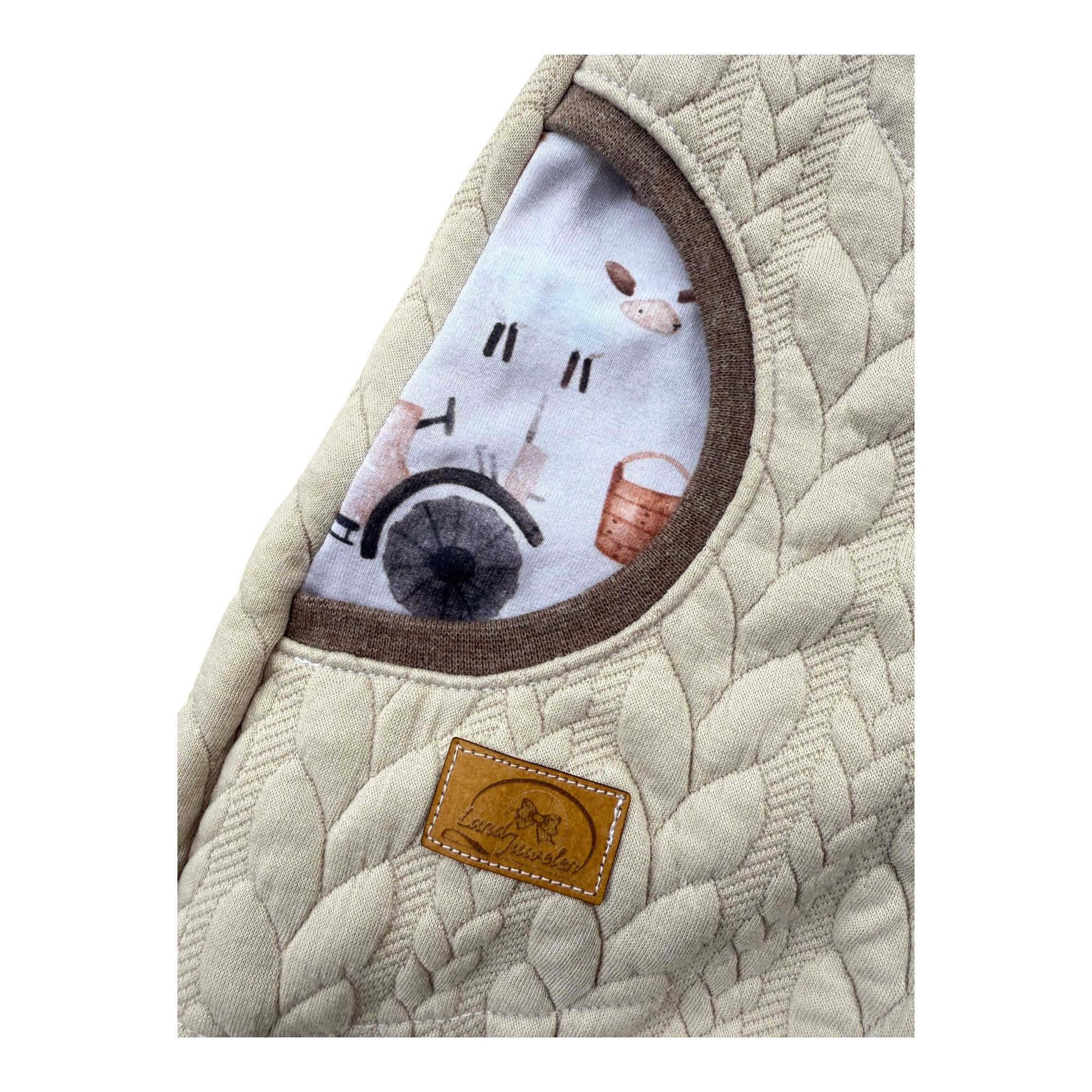Land-Juwelen Overall Baby Overall Bauernhof Cremeweiß