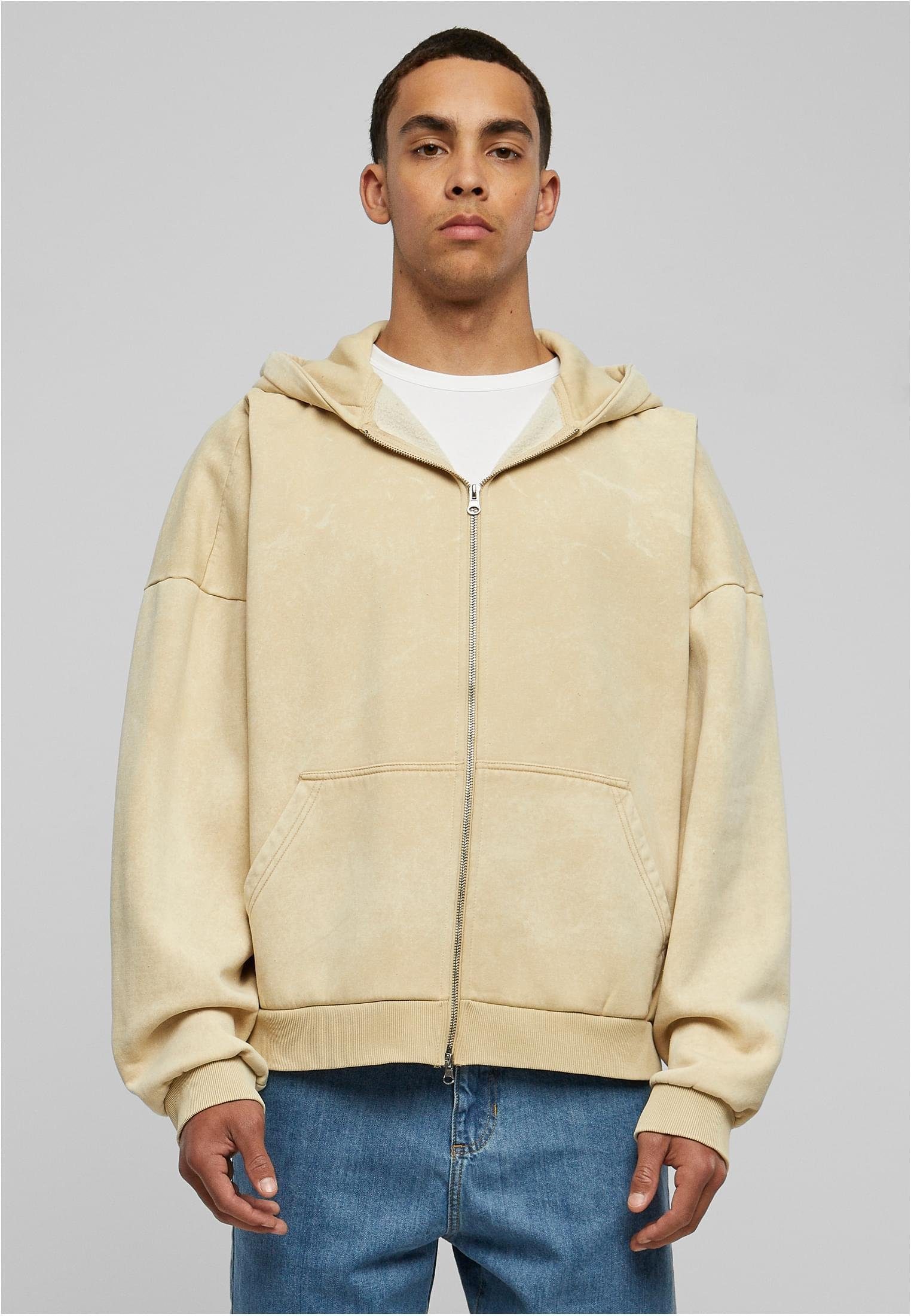 Kapuzensweatjacke Heavy Sand Washed 90's Zip Hoody Kapuzenjacke Herren