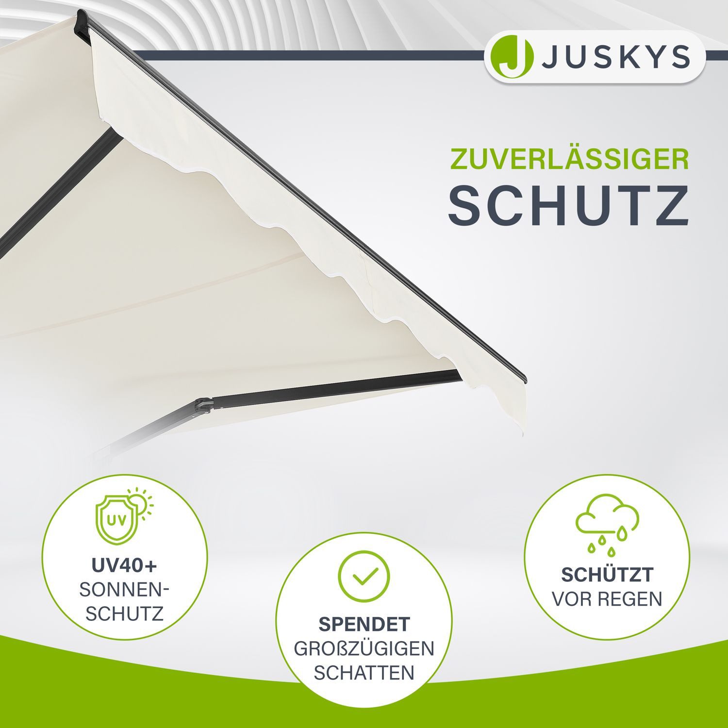 Juskys Gelenkarmmarkise UV40+ & wasserabweisend, einstellbarer Neigungswinkel