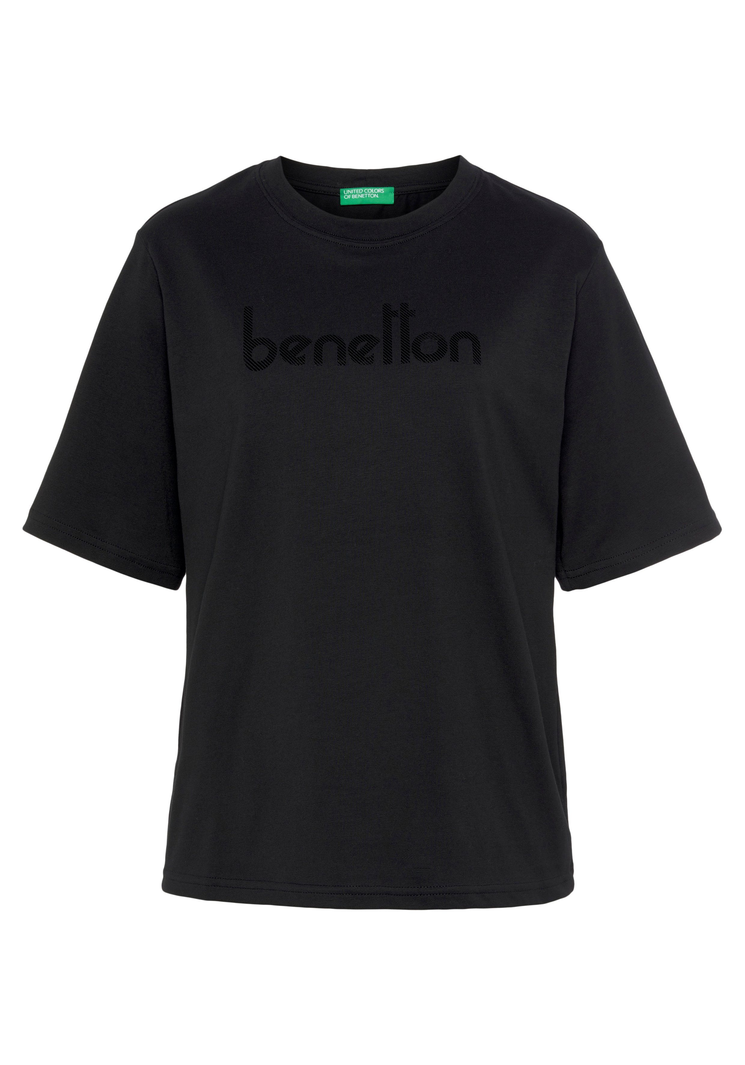 Benetton of mit Logodruck United der Brust auf schwarz Colors T-Shirt