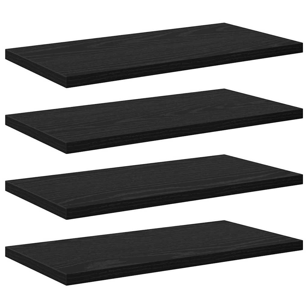 vidaXL Bücherregal Regalbrett 4 pcs Schwarz 40 x 20 x 1,5 cm Holzwerkstoff, günstig online kaufen