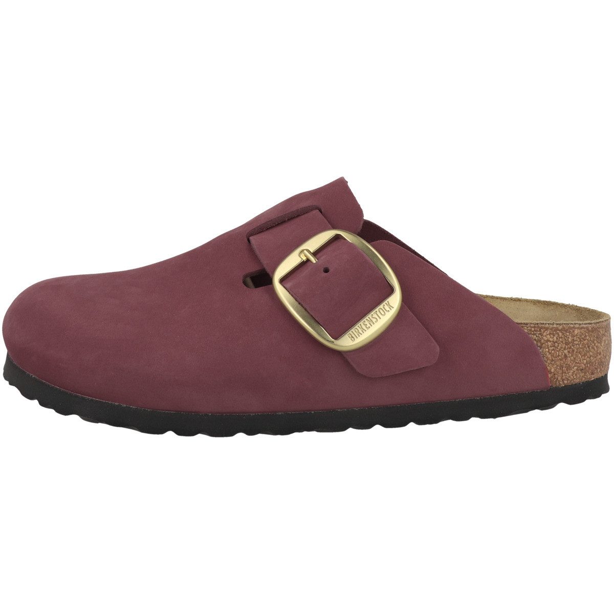 Boston Big Buckle Nubukleder schmal Damen Clog