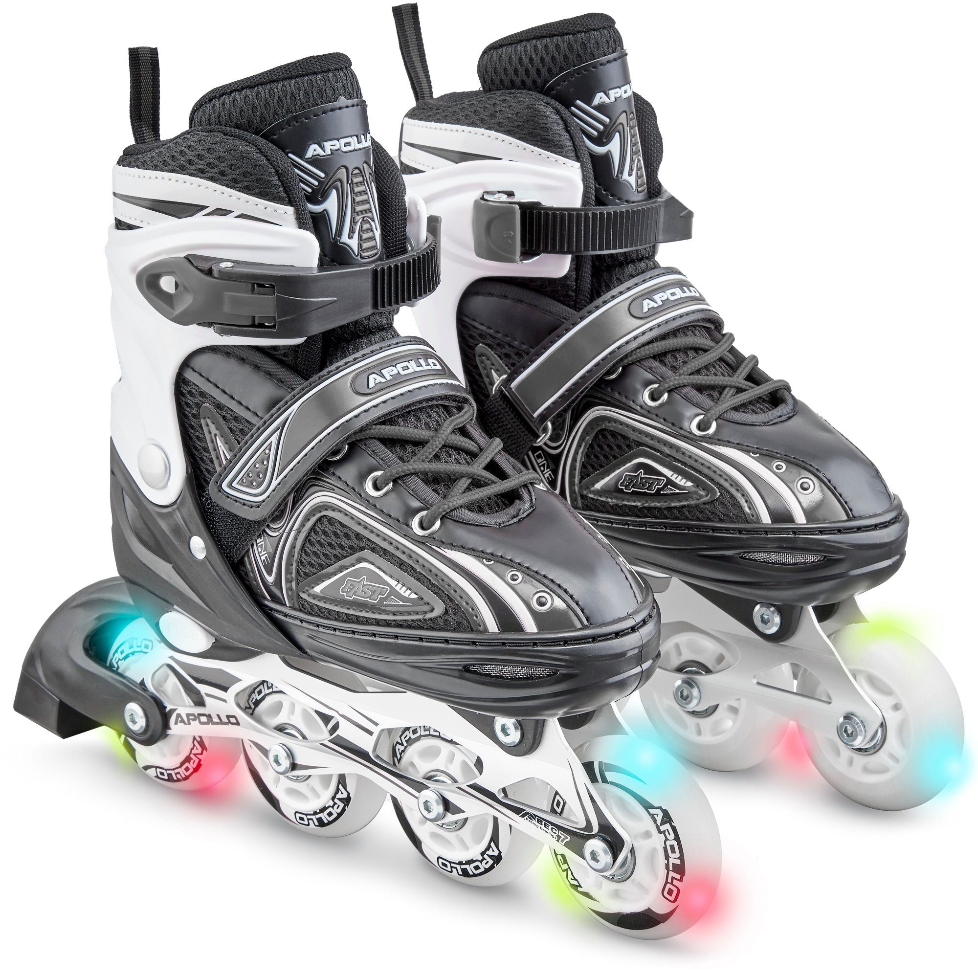 Apollo Inlineskates Größenverstellbare Inliner für Kinder Super Blades LED, Inliner verstellbare Größe, mit leuchtenden LED Wheels