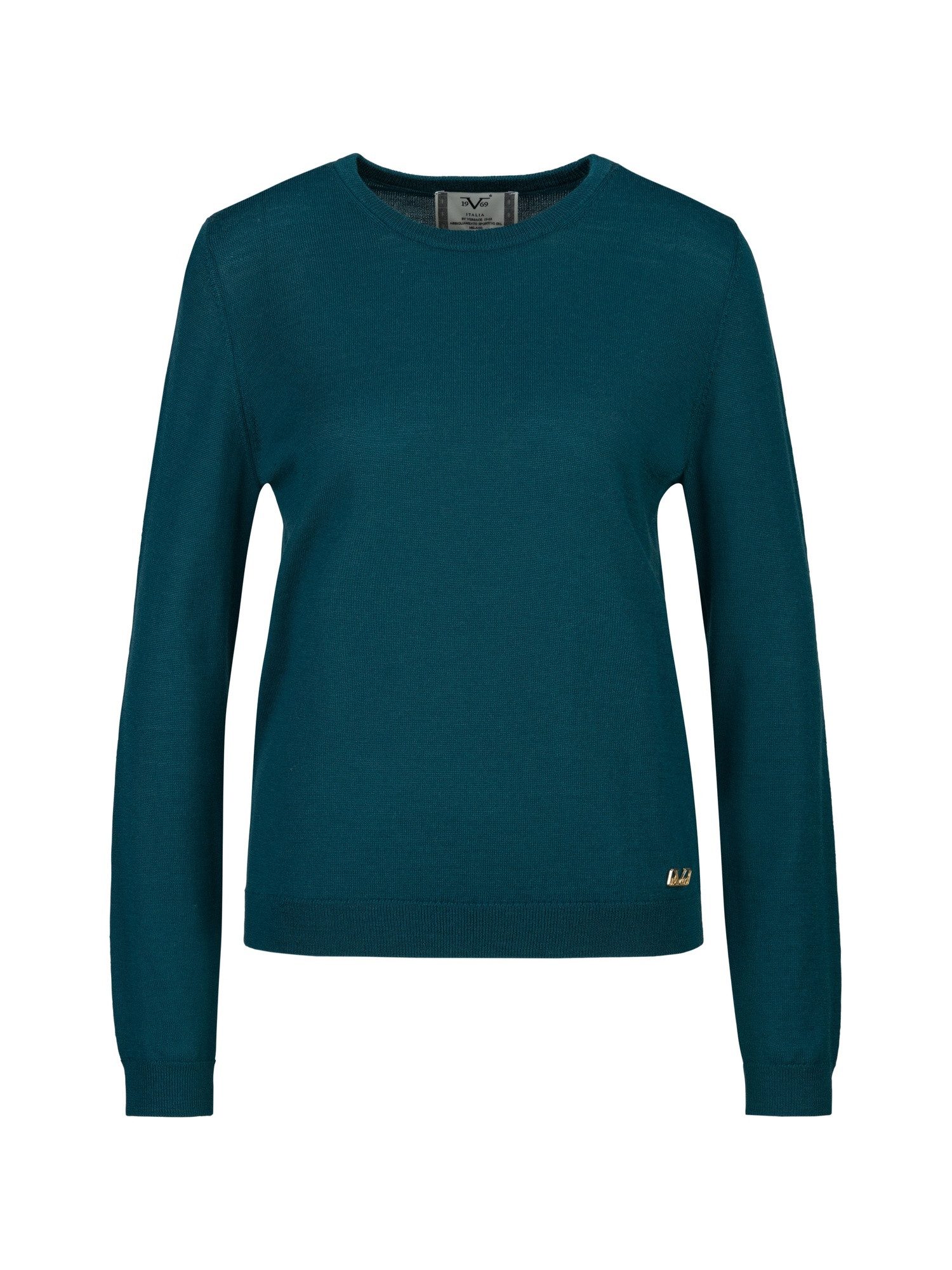 19V69 ITALIA Strickpullover Gina Damen Merinowolle, Oversize mit Rundhals