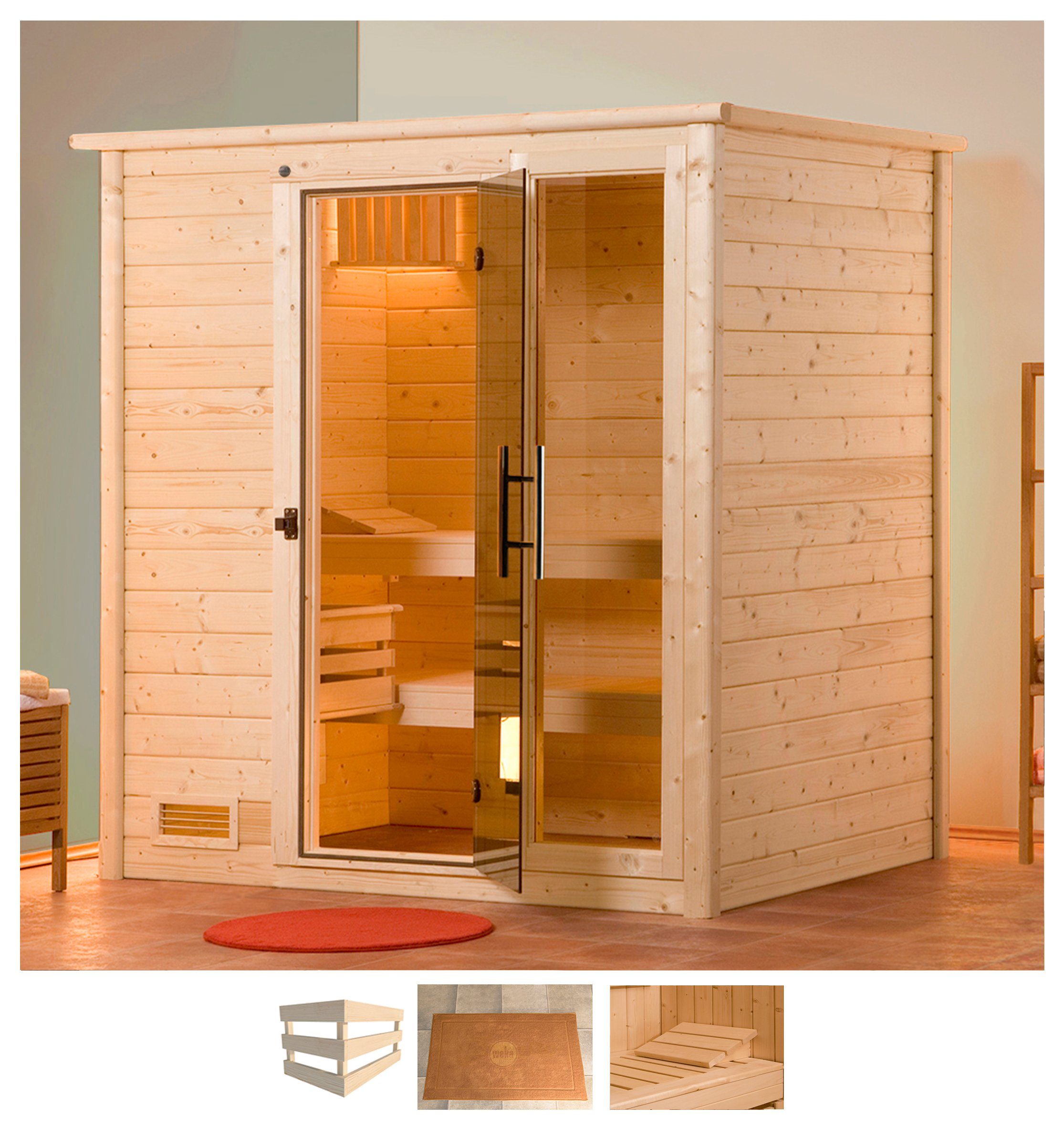 weka Sauna Bergen, BxTxH: 198 x 148 x 204 cm, 45 mm, ohne Ofen