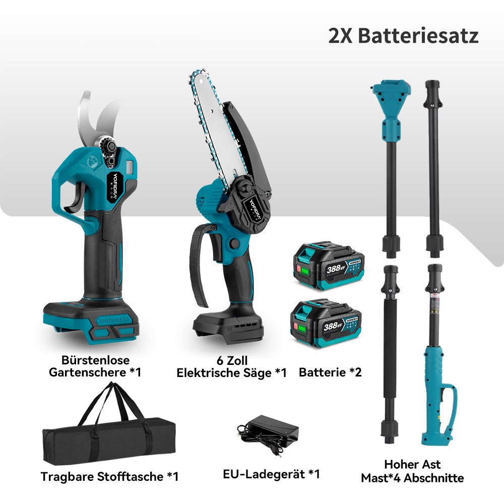 Yofidra Akku-Hochentaster 3-in-1 Bürstenloser Elektro Teleskop Hochentaster günstig online kaufen