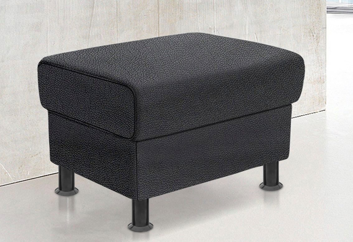 TRENDMANUFAKTUR Hocker Rondo, Polsterhocker zur Serie, Breite 67 cm, Füße schwarz, Fußhocker wahlweise mit Federkern, in verschiedenen Bezügen bestellbar