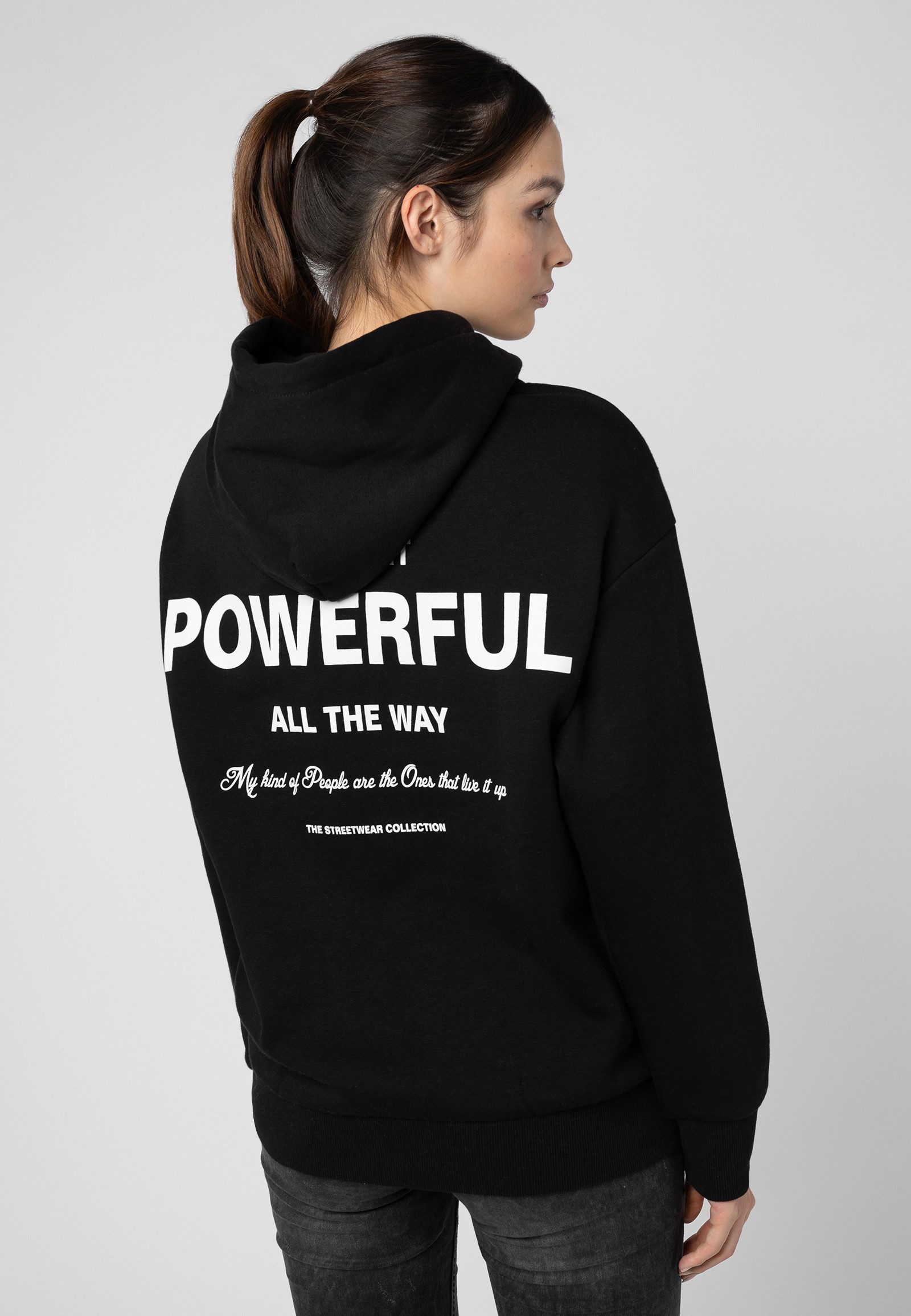 SUBLEVEL Kapuzenpullover Hoodie mit Backprint Sweater, günstig online kaufen