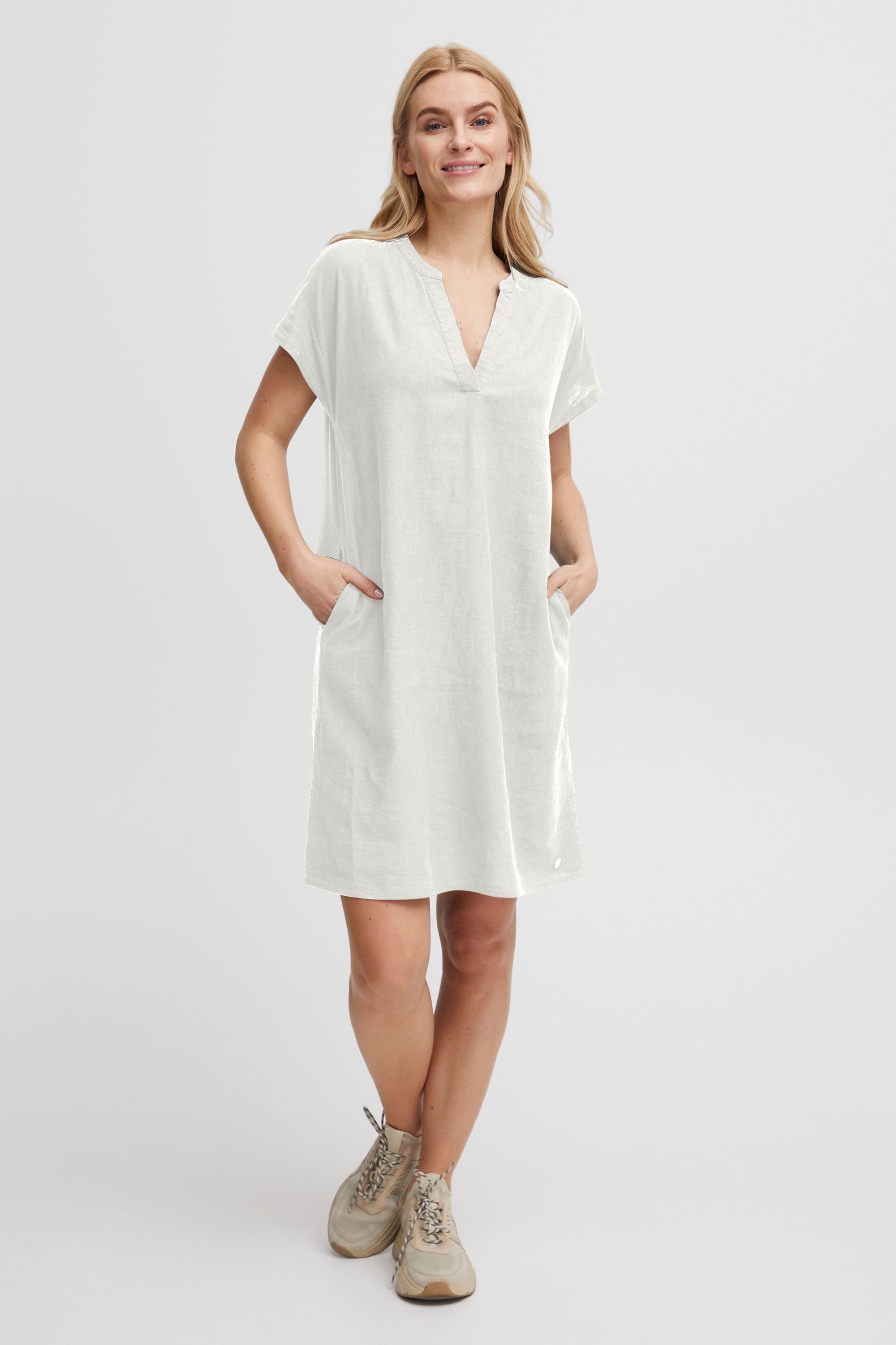 OXMO Blusenkleid OXAnette Sommerliches Leinen-Mix Kleid günstig online kaufen