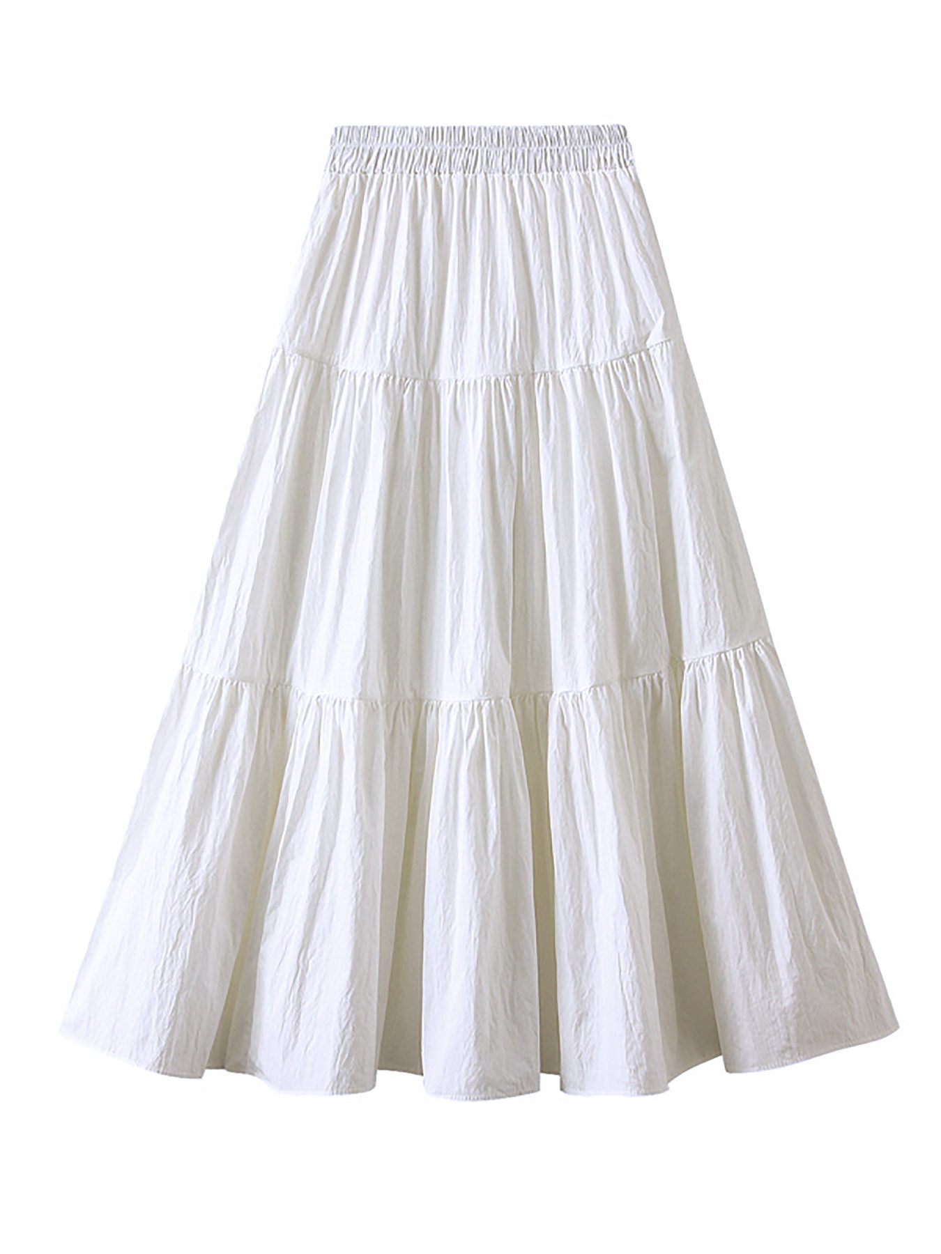 DEBAIJIA Midirock Damen Modus Elegant mit hoher Taille Faltenrock einfarbig günstig online kaufen