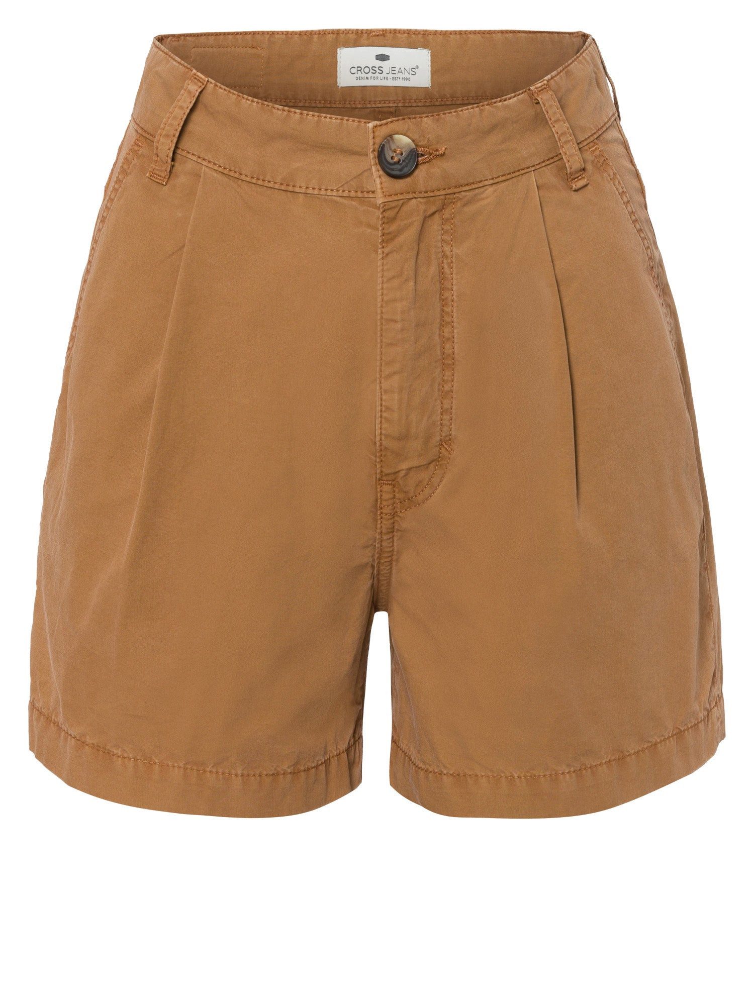CROSS JEANS® Stretch-Jeans CROSS JEANS PLEATED CHINO SHORT tobacco brown B596-010