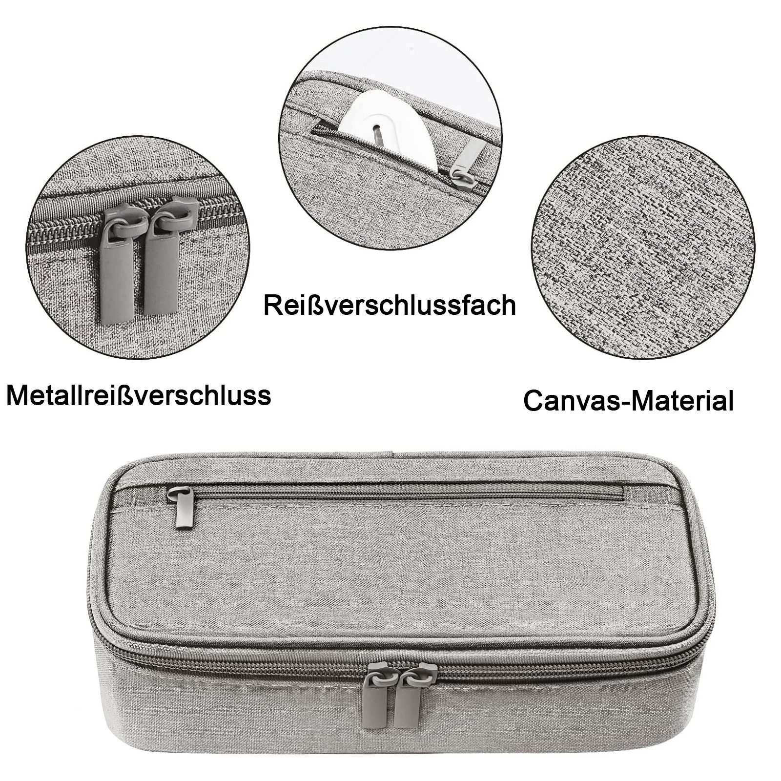 OKWISH Federmäppchen Groß Stifteetui Federtaschen Schreibgeräteetui, (Stifttasche mit Reißverschluss 5 Fach Große Kapazität, 1-tlg., Schreibwarenbeutel Bleistift-Organizer), für Damen Herren Schule Büro Arbeit Studenten Mädchen Jungen Geschenk