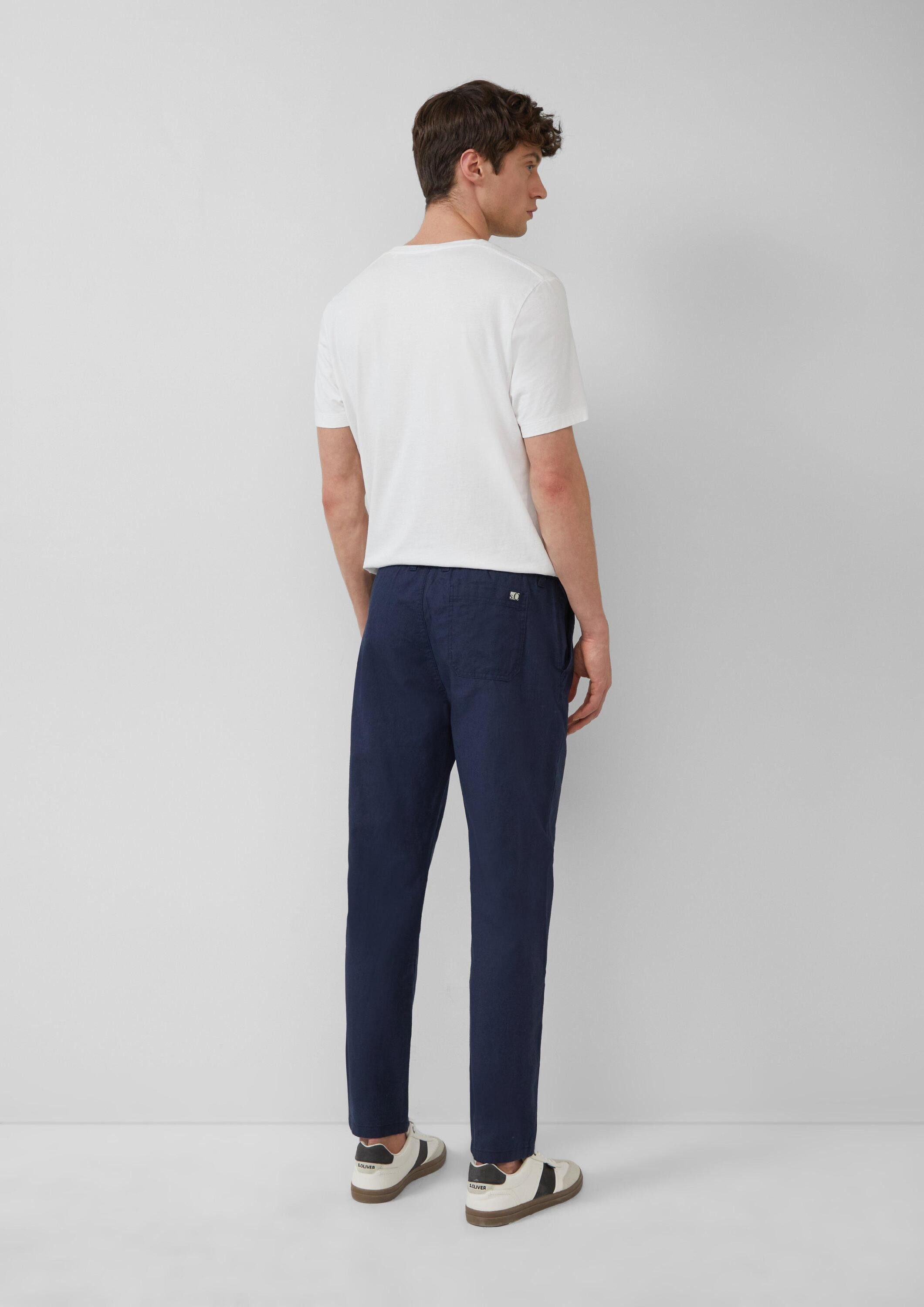 s.Oliver Chinos Hose DETROIT Detroit: Relaxed-Fit-Chino aus Leinenmix mit Elastikbund