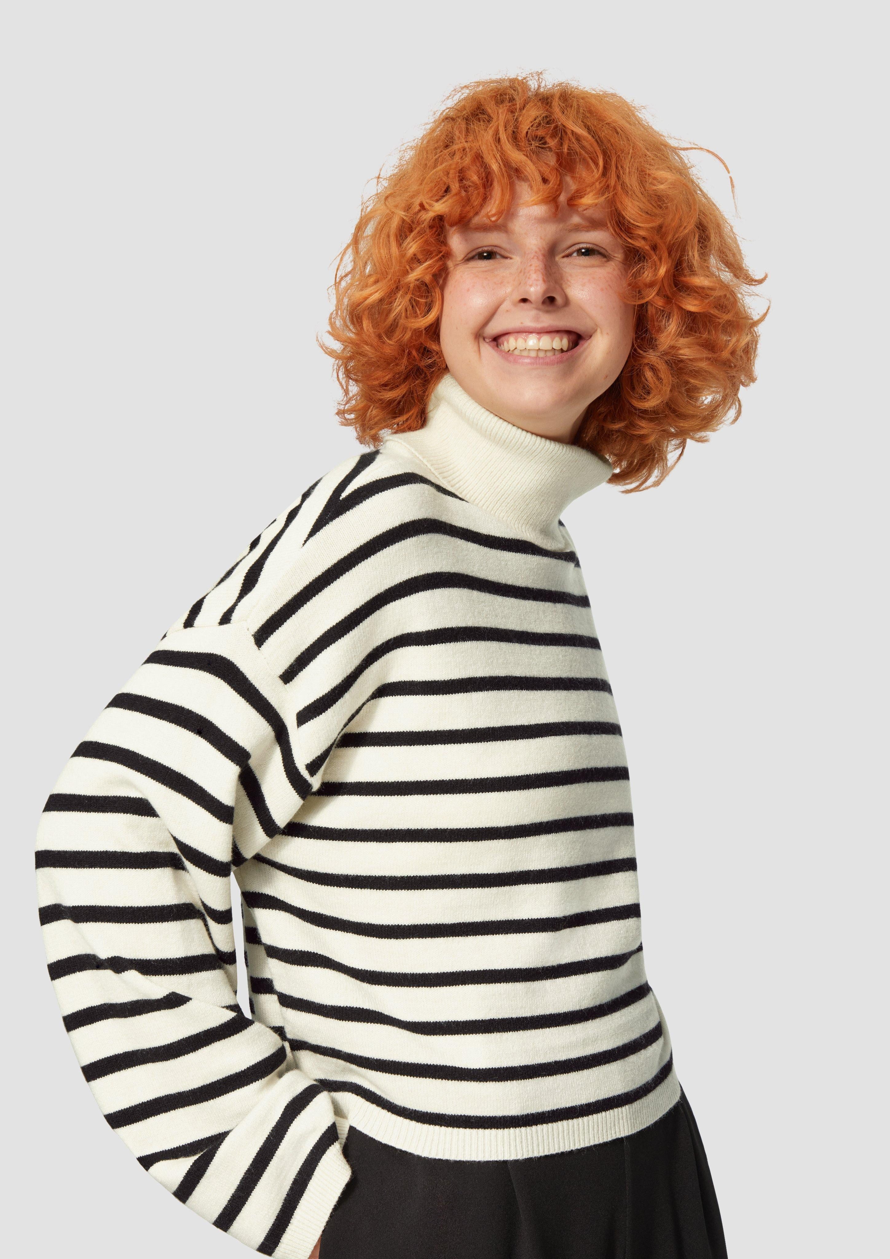 QS Strickpullover Verkürzter Pullover aus Viskosemix günstig online kaufen