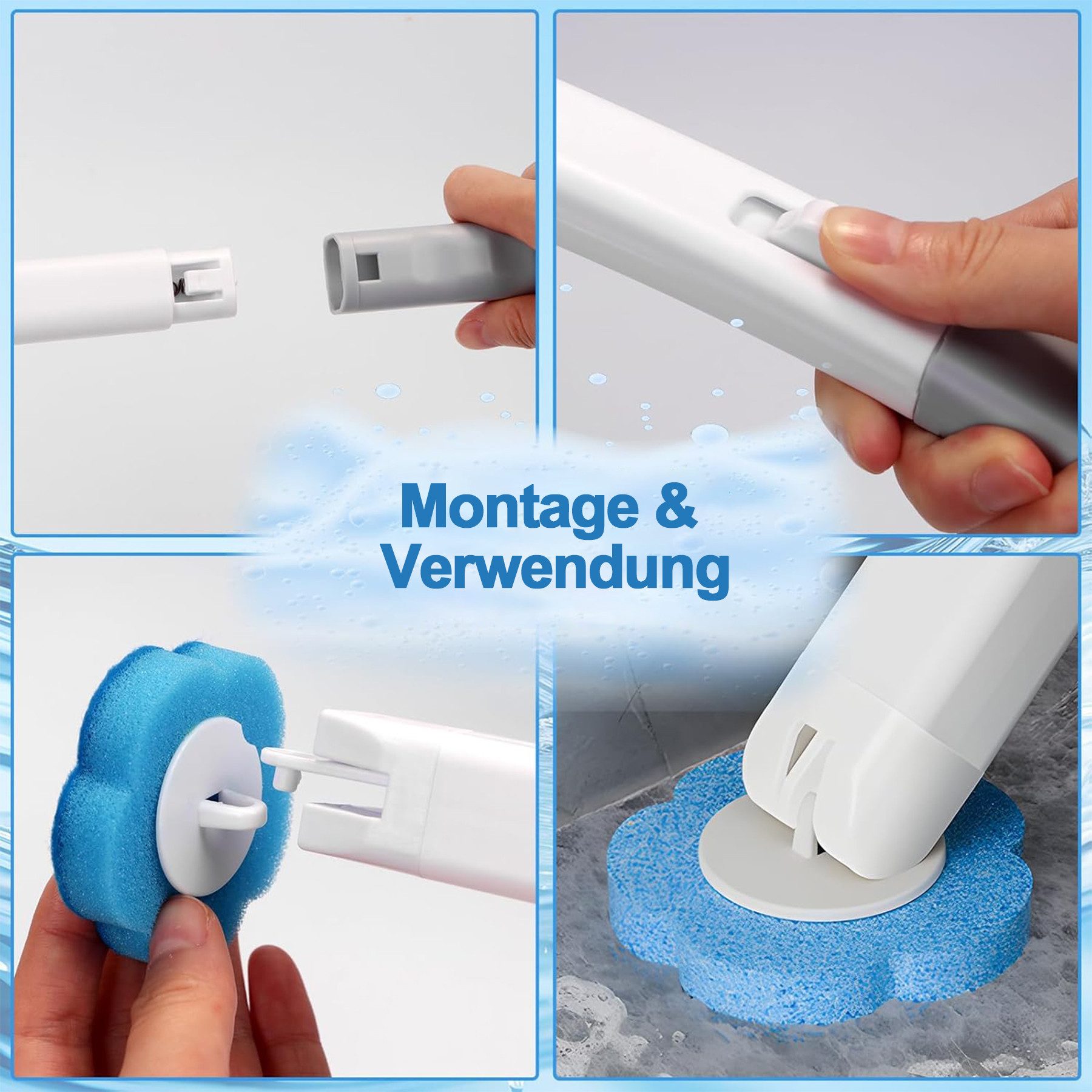 Mutig WC-Reinigungsbürste WC Bürsten Set Einweg mit 18 Stück WC Reiniger, (Klobürste mit verlängertem Griff und Wandhalterung), Toilettenbürste für Badezimmer,  – Bild 5 von 5