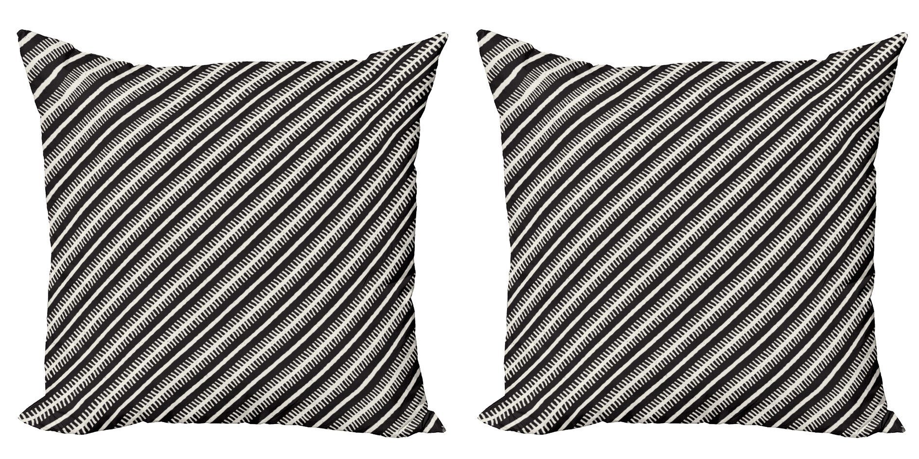 Accent (2 Modern Streifen Kissenbezüge Diagonal Doppelseitiger und Digitaldruck, Zip-Motiv Abakuhaus Stück), Linien